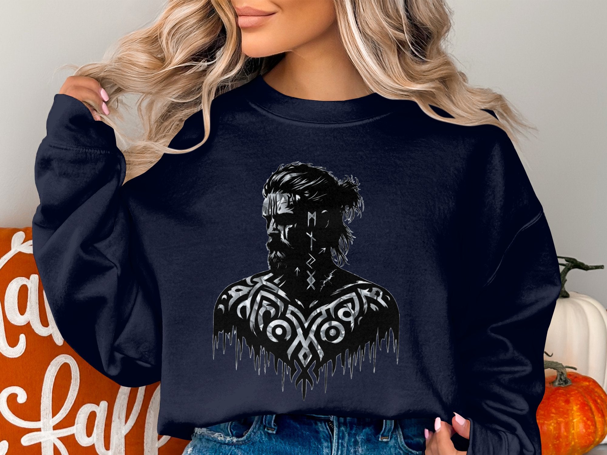 Viking Reflection - Coloured Gildan Sweatshirt Norse Talisman Men Women Unisex Valhalla Tee