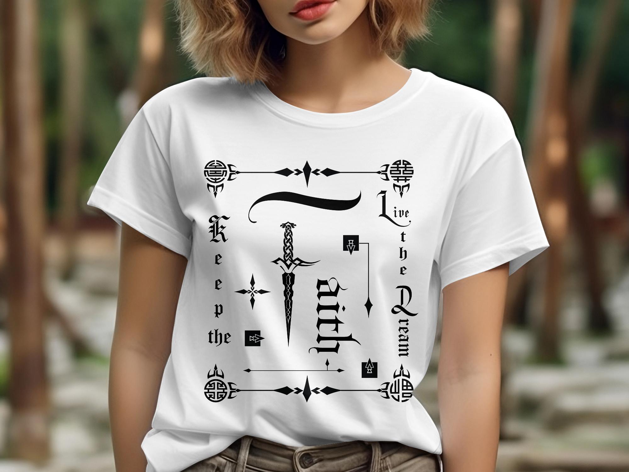 Fengshui Faith - White Gildan T Shirt Inspirational Talisman Men Women Unisex Tee Graphic Design