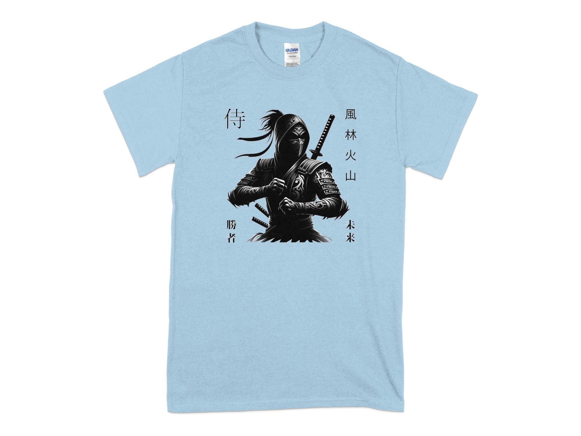 Samurai Ninja - Coloured Gildan T-Shirt Japanese Talisman Unisex Cultural Symbolic Graphic Design