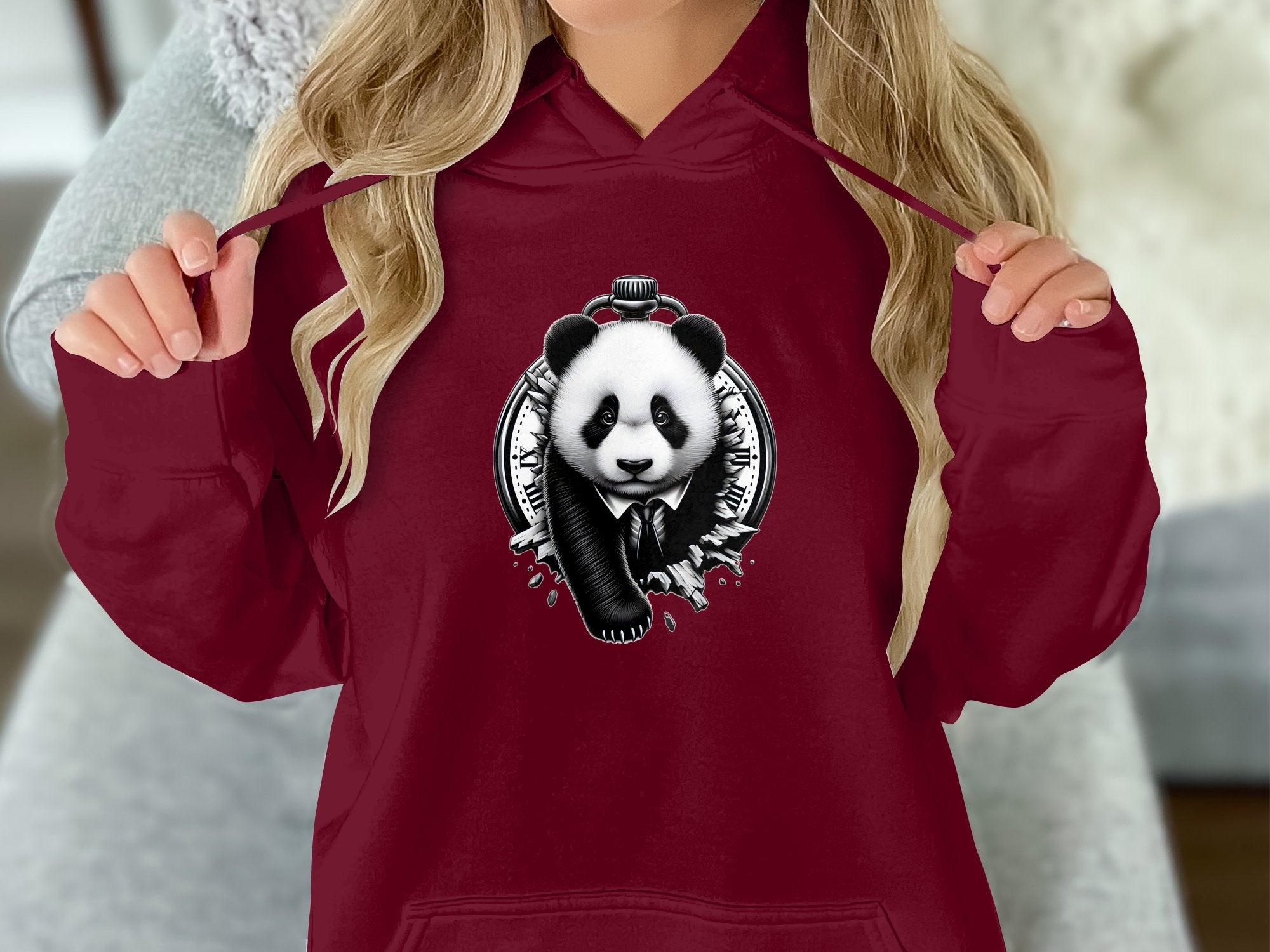 Panda - Coloured Gildan Hoodie Realistic Animal Talisman Unisex Cute Tee Graphic Design