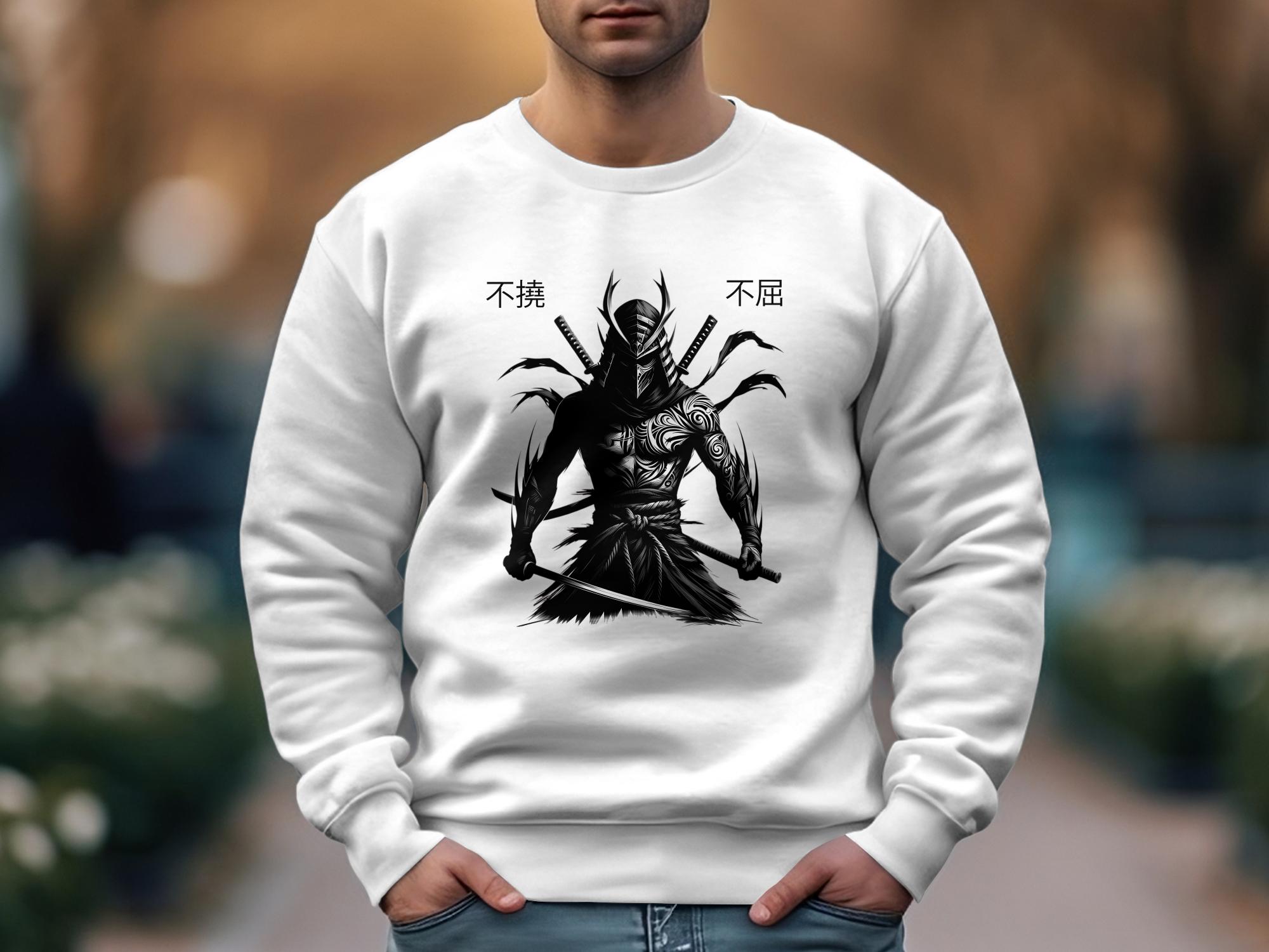 Samurai Ninja - Coloured Gildan Sweatshirt Japanese Talisman Unisex Cultural Symbolic Graphic Design