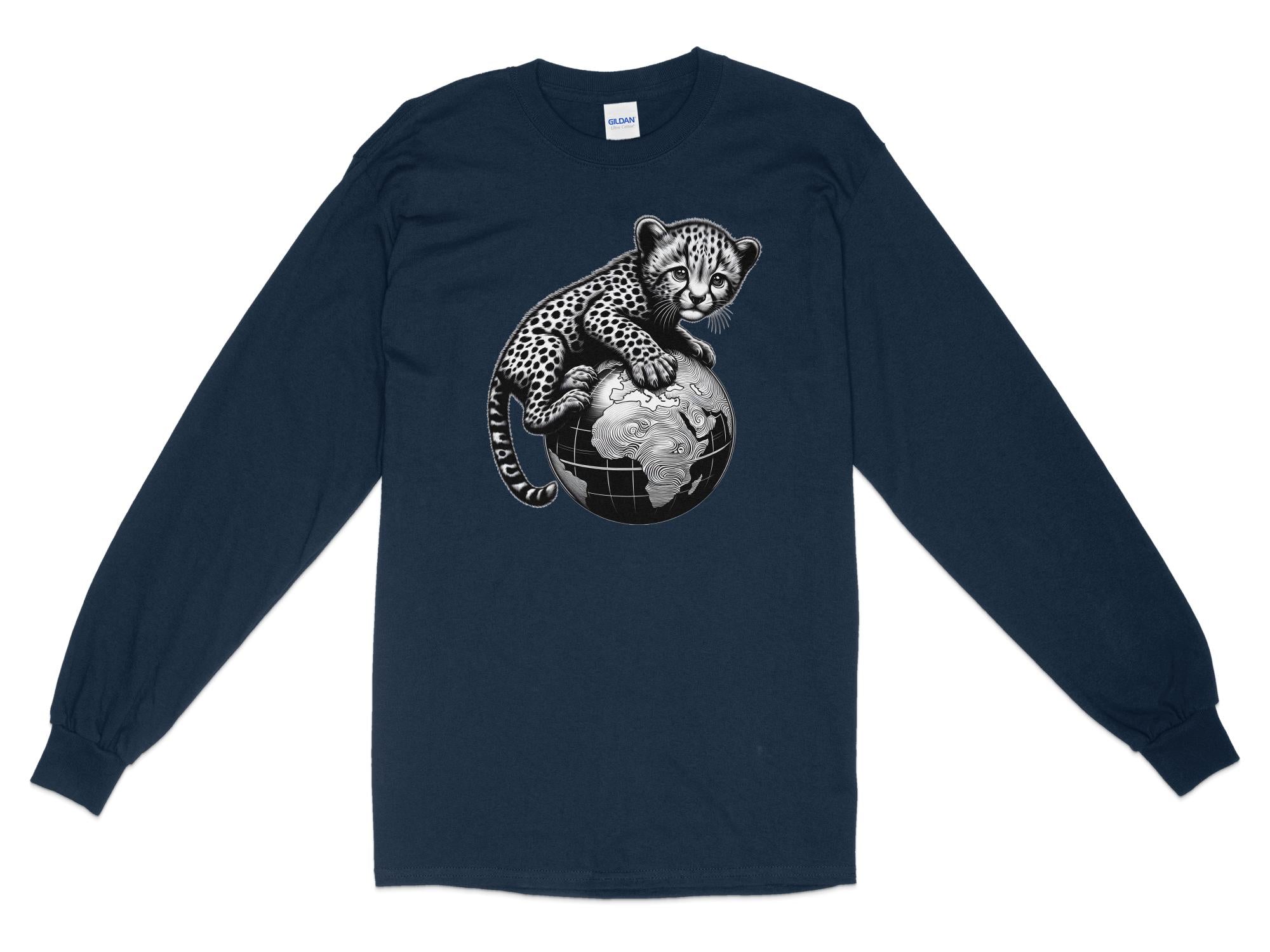 Cheetah World - Coloured Gildan Long Sleeve Realistic Animal Talisman Unisex Cute Tee Graphic Design