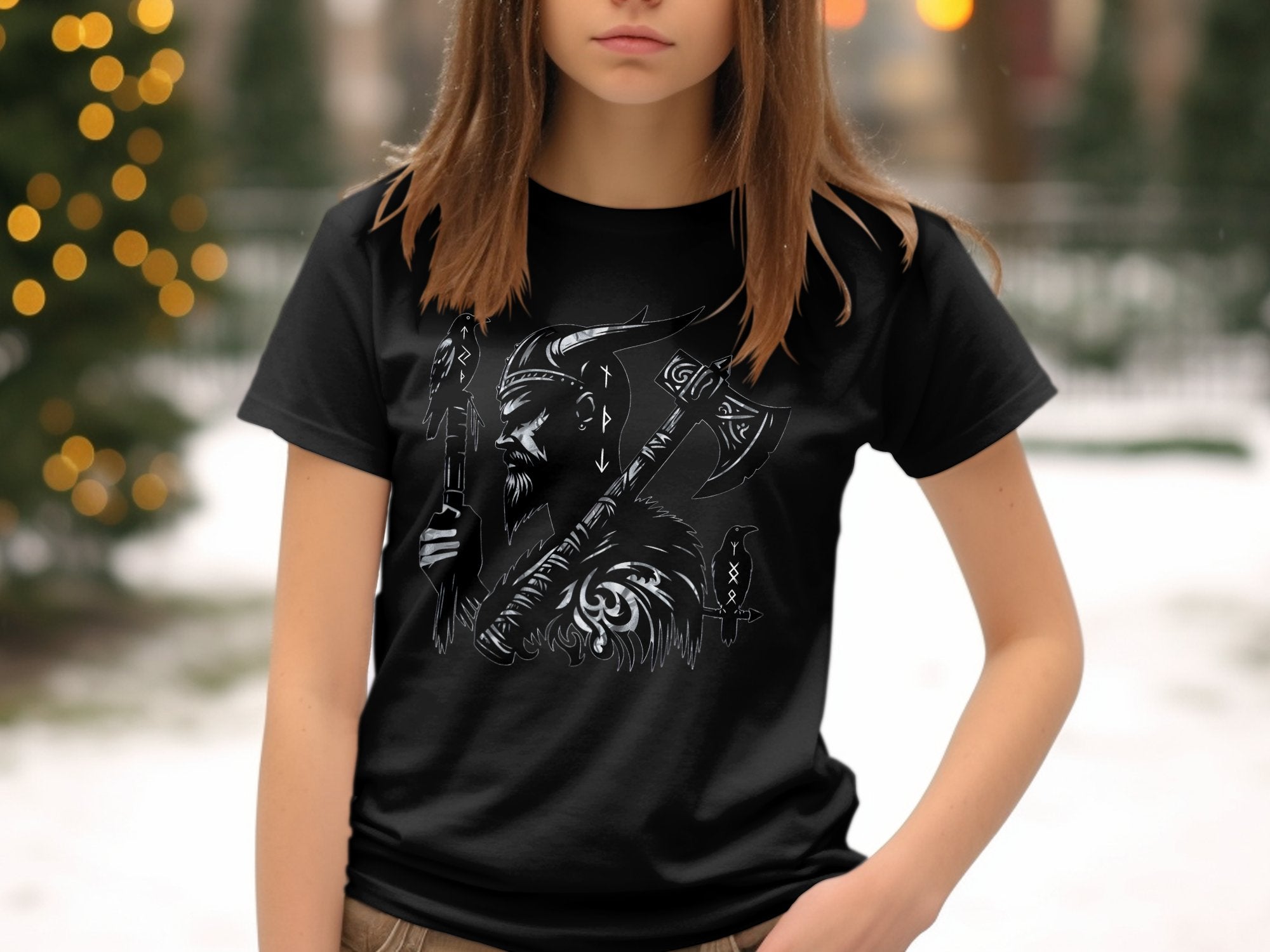 Viking Odin - Coloured Gildan Kids T Shirt Norse Talisman Unisex Valhalla Tee