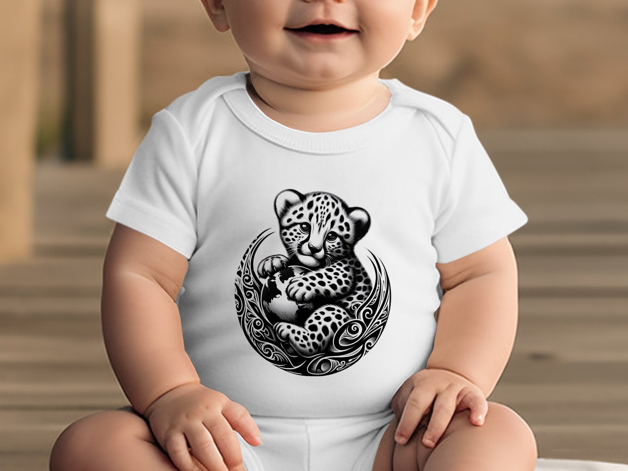 Cheetah World - Coloured Toddler Bodysuit Realistic Animal Talisman Unisex Cute Tee Graphic Design