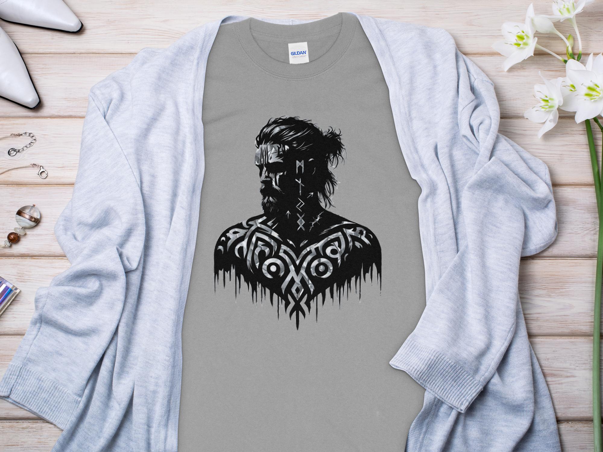 Viking Reflection - Coloured Gildan Long Sleeve  Norse Talisman Men Women Unisex Valhalla Tee