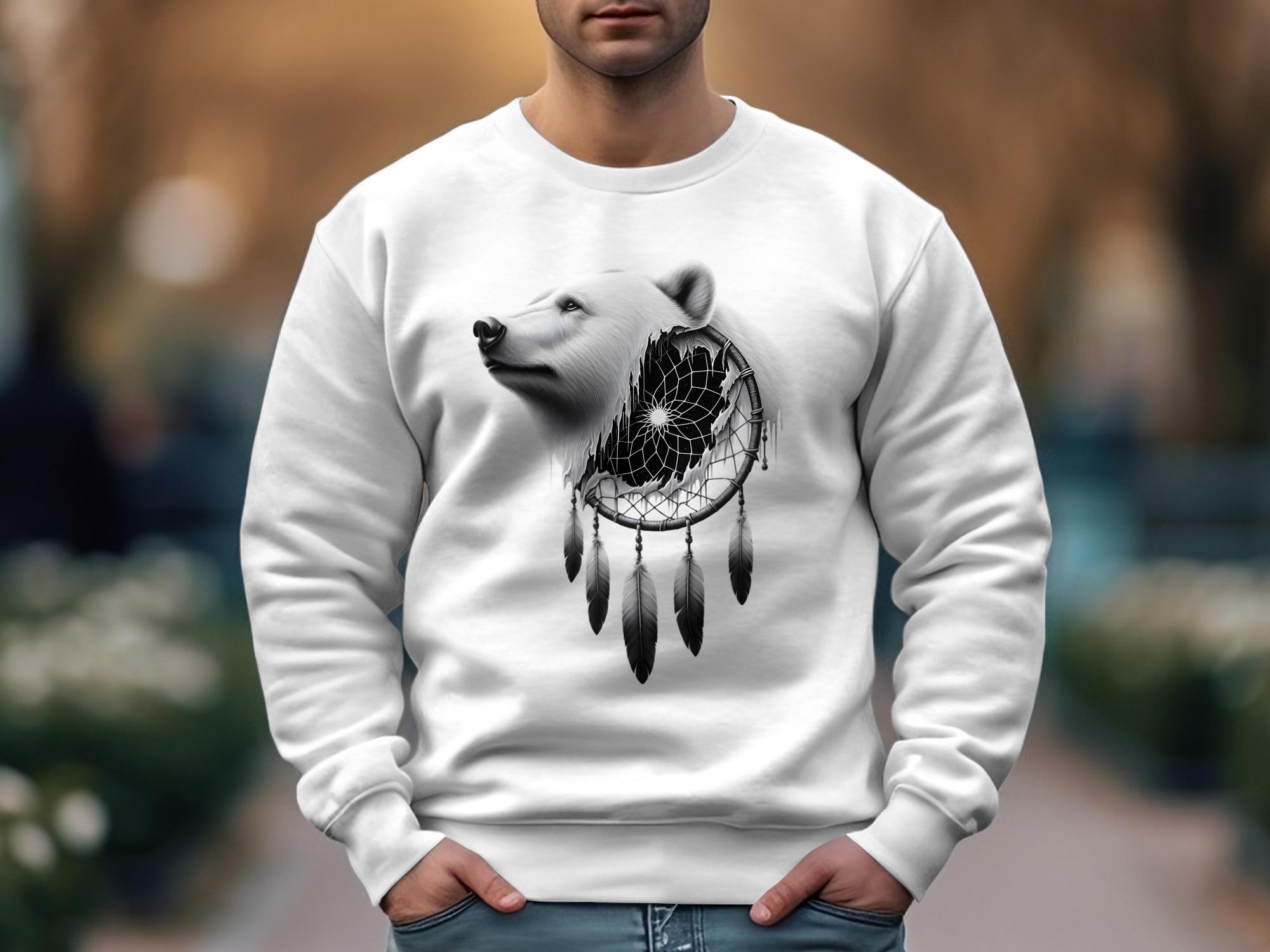 Dreamcatcher Bear - Coloured Gildan Sweatshirt Realistic Native American Talisman Unisex Mythology Tee Graphic Design