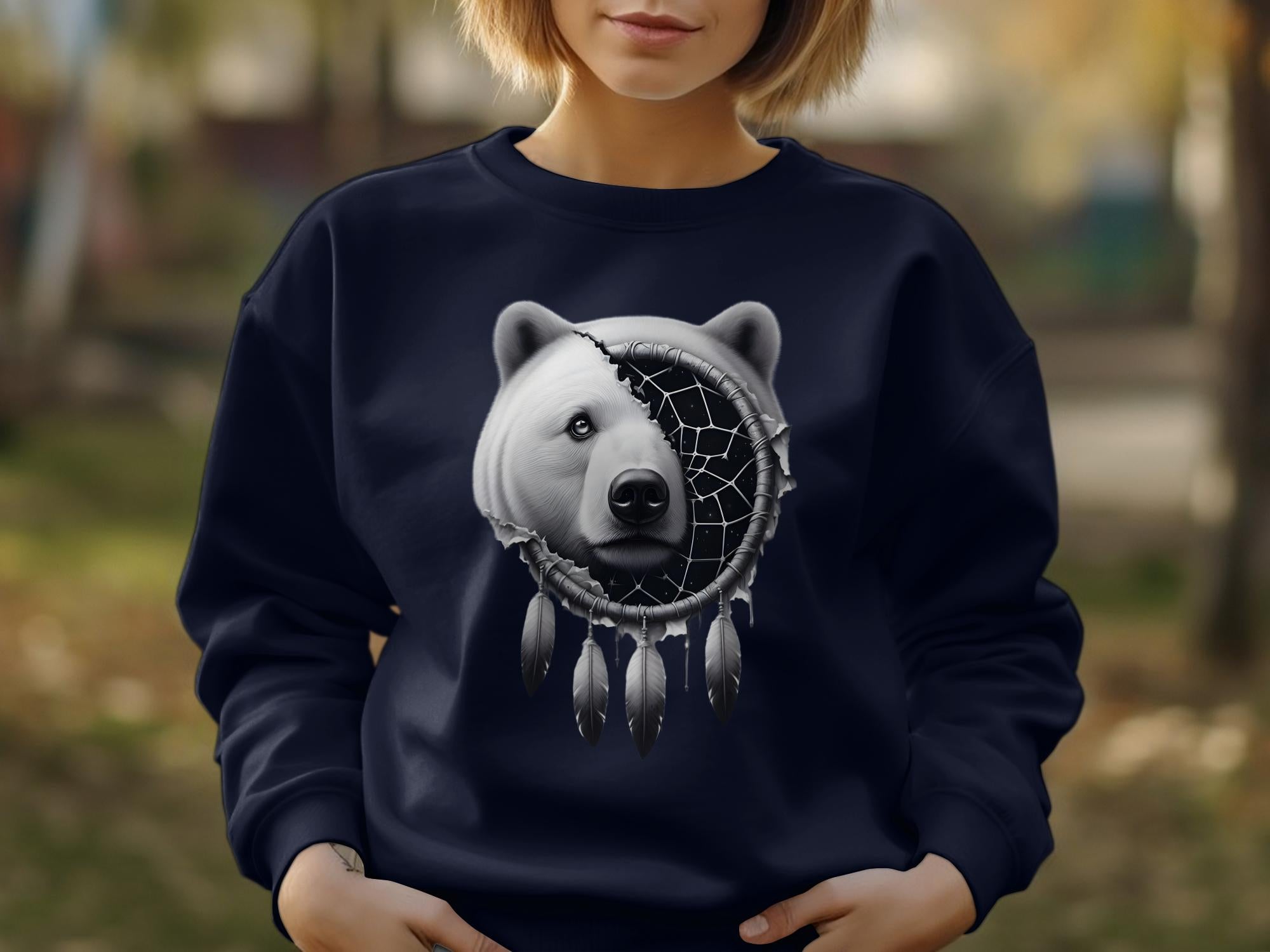 Dreamcatcher Bear - Coloured Gildan Sweatshirt Realistic Native American Talisman Unisex Mythology Tee Graphic Design