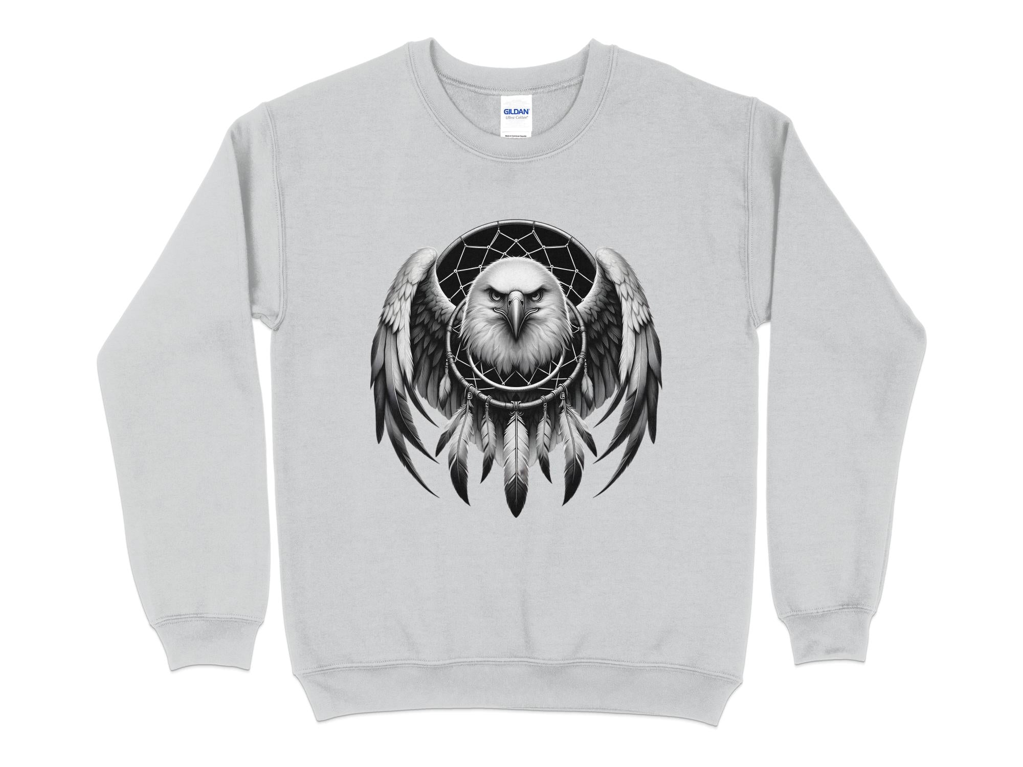 Dreamcatcher Eagle - Coloured Gildan Sweatshirt Realistic Native American Talisman Unisex Mythology Tee Graphic Design