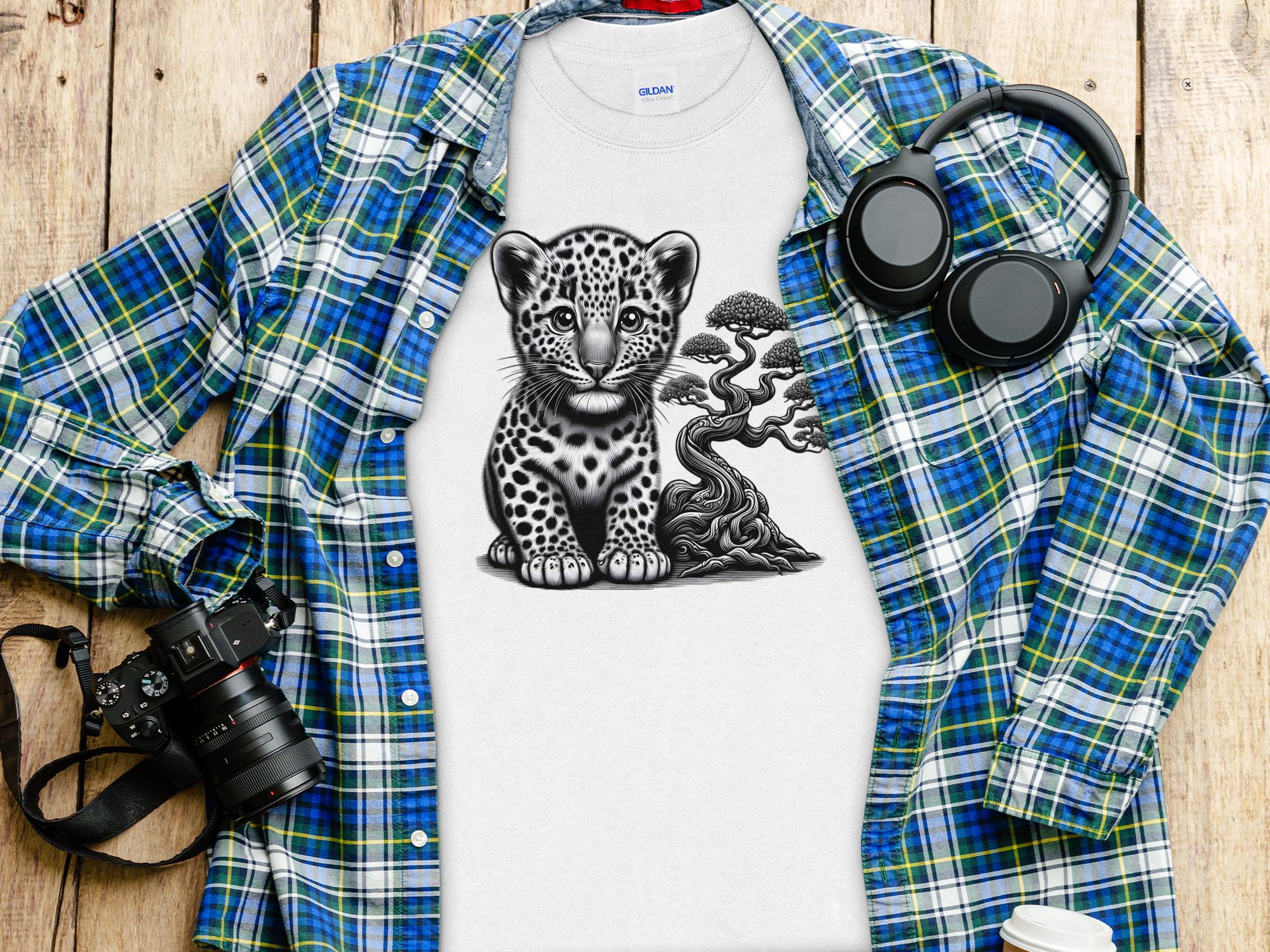 Leopard Bonsai - Coloured Gildan Long Sleeve Realistic Animal Talisman Unisex Cute Tee Graphic Design