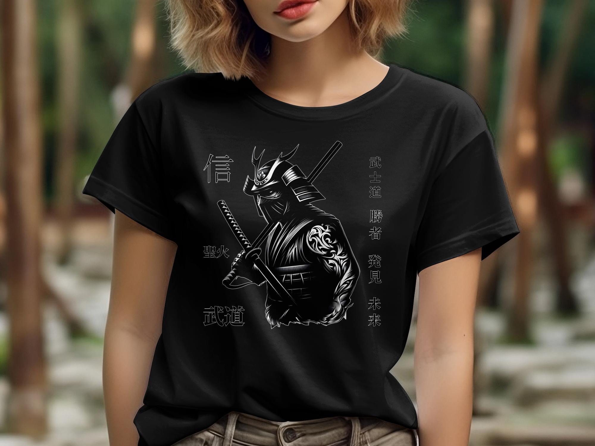 Samurai Ninja - Coloured Gildan T-Shirt Japanese Talisman Unisex Cultural Symbolic Graphic Design