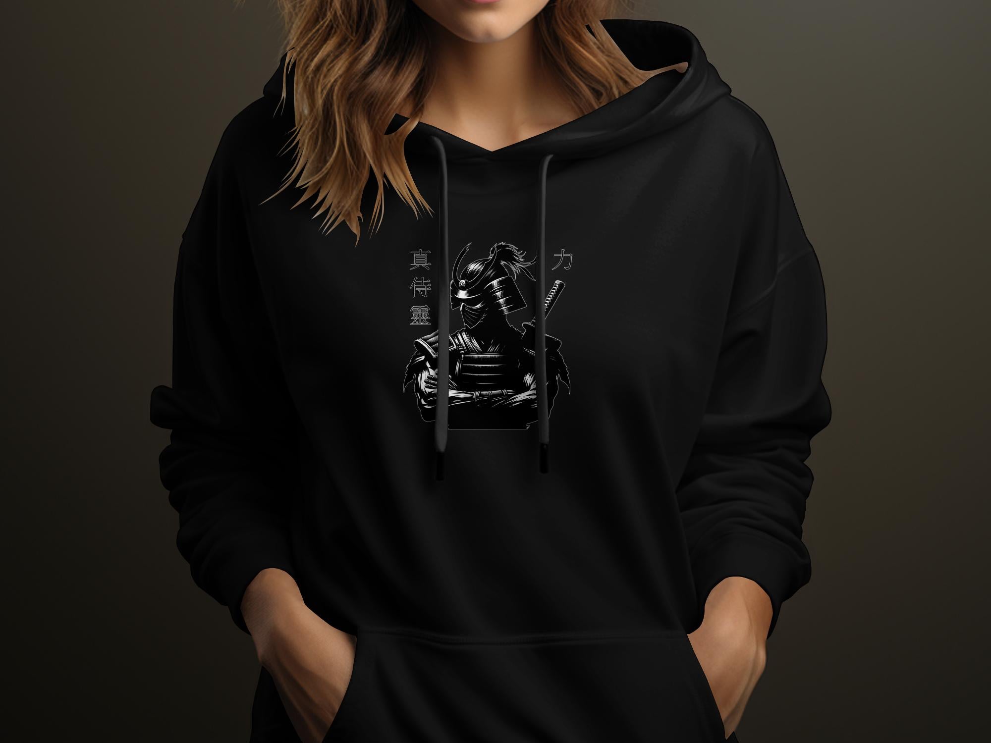 Samurai Ninja - Coloured Gildan Hoodie Japanese Talisman Unisex Cultural Symbolic Graphic Design