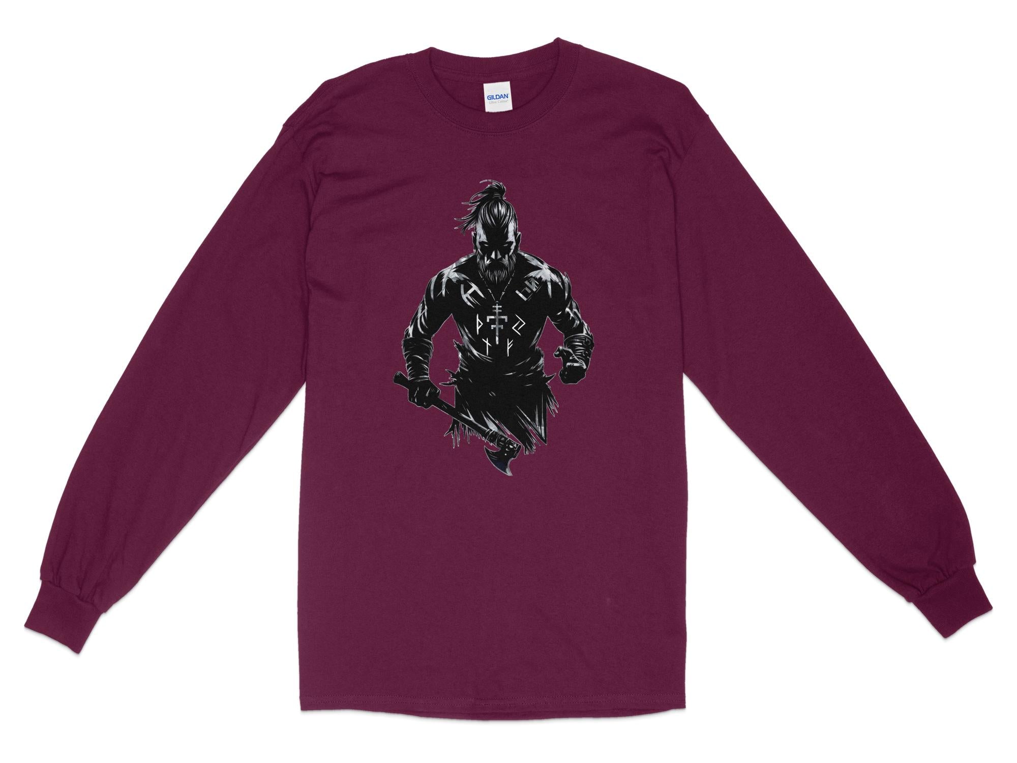 Viking Frenzy - Coloured Gildan Long Sleeve Norse Talisman Men Women Unisex Valhalla Tee