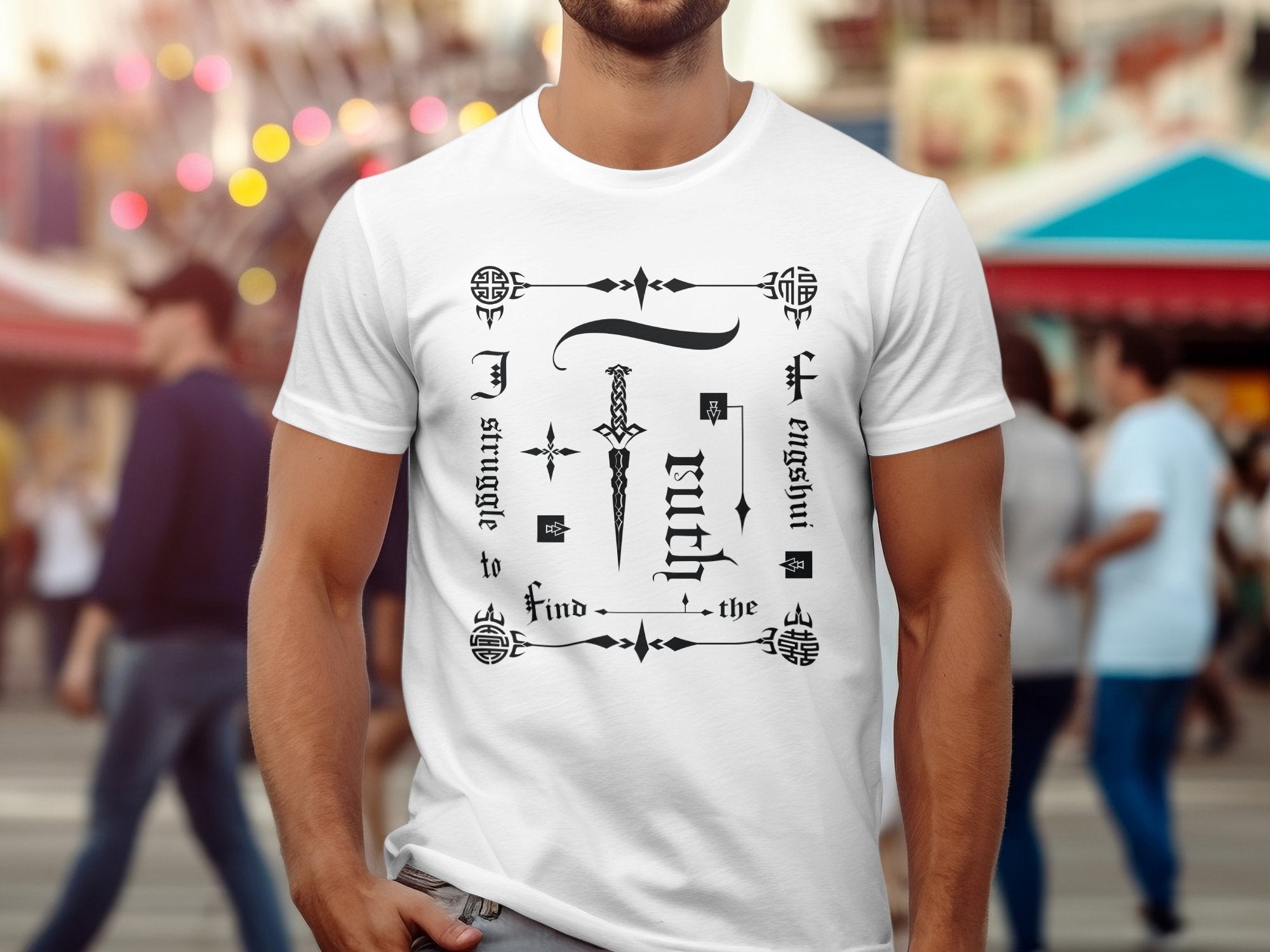 Fengshui Truth - White Gildan T Shirt Inspirational Talisman Men Women Unisex Tee Graphic Design