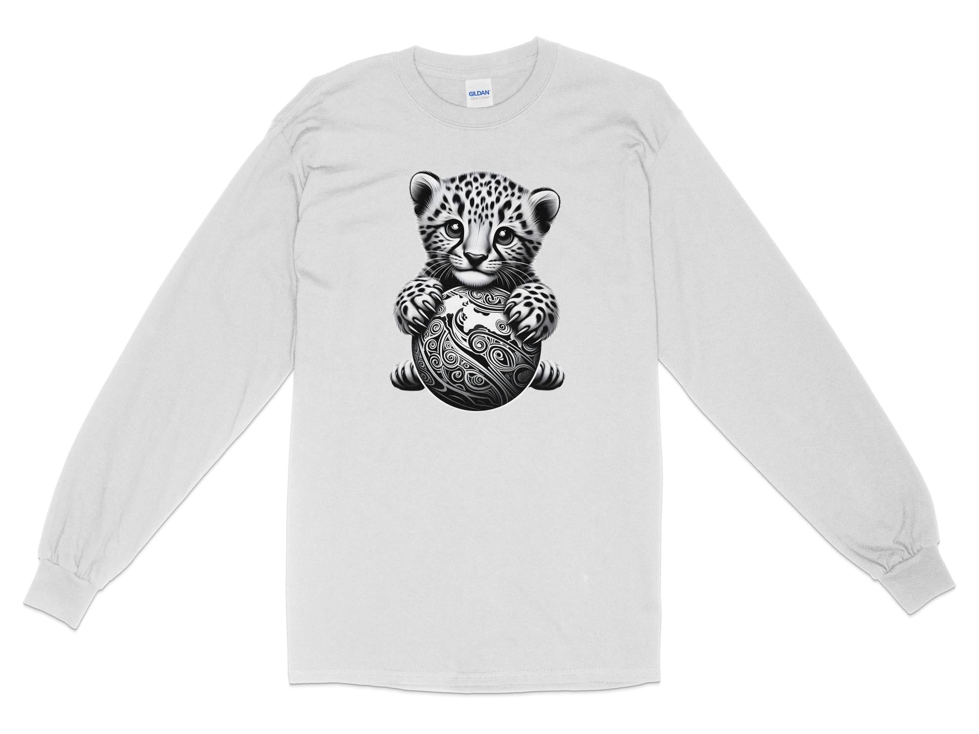 Cheetah World - Coloured Gildan Long Sleeve Realistic Animal Talisman Unisex Cute Tee Graphic Design