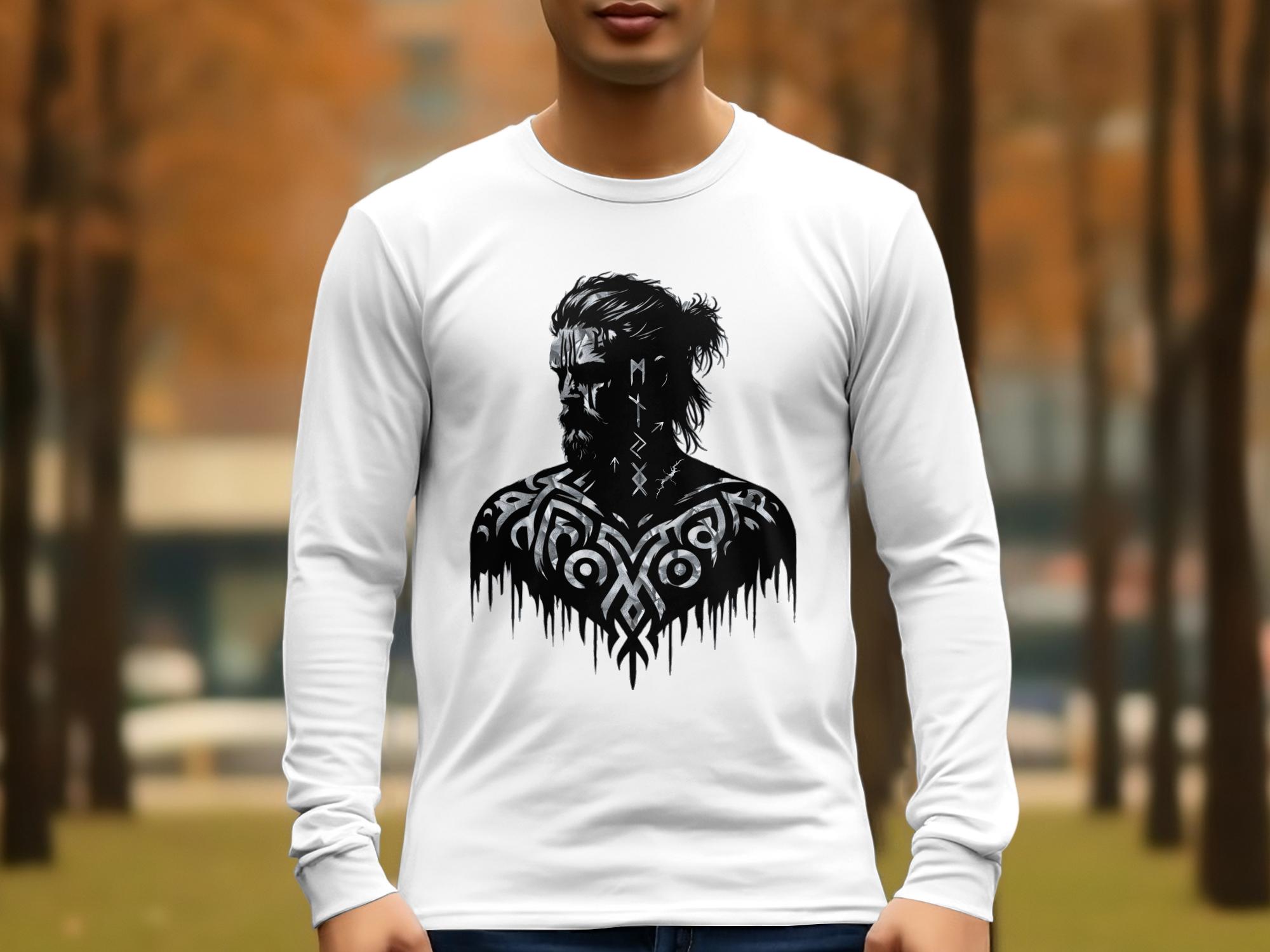 Viking Reflection - Coloured Gildan Long Sleeve  Norse Talisman Men Women Unisex Valhalla Tee