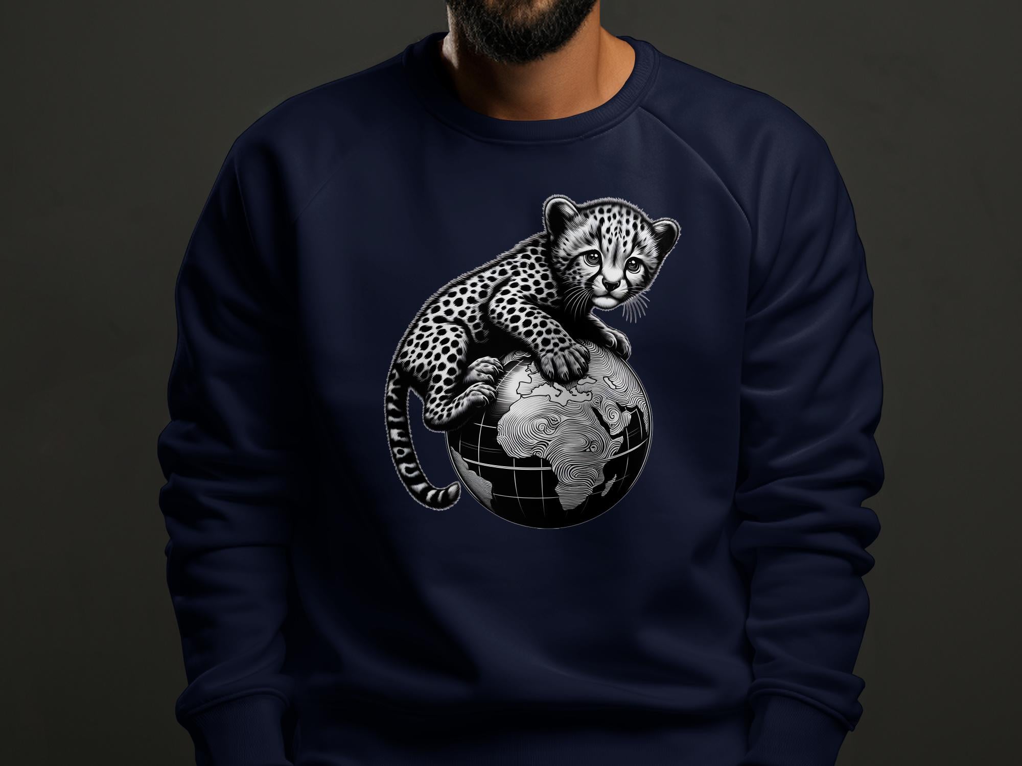 Cheetah World - Coloured Gildan Sweatshirt Realistic Animal Talisman Unisex Cute Tee Graphic Design