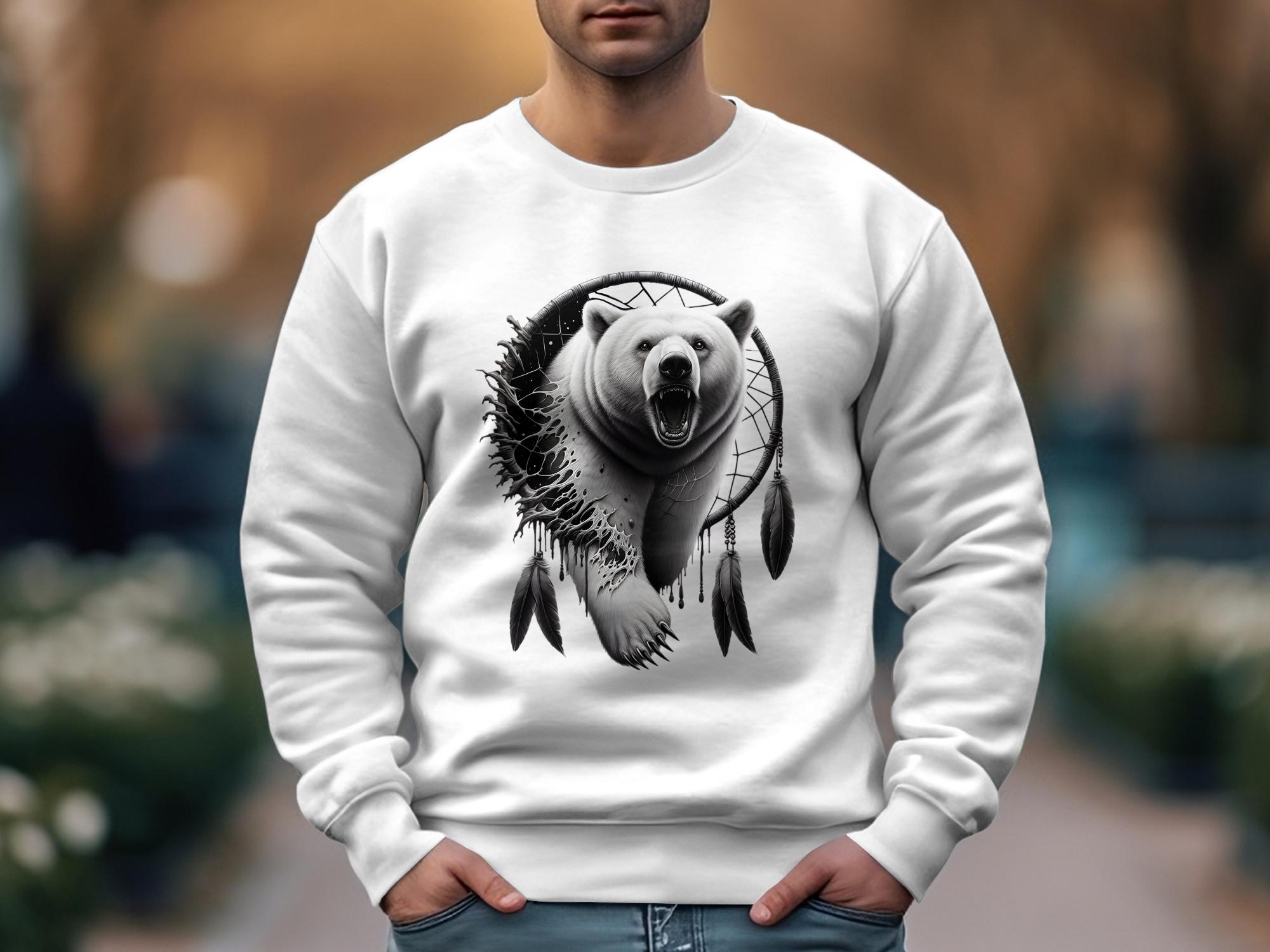 Dreamcatcher Bear - Coloured Gildan Sweatshirt Realistic Native American Talisman Unisex Mythology Tee Graphic Design