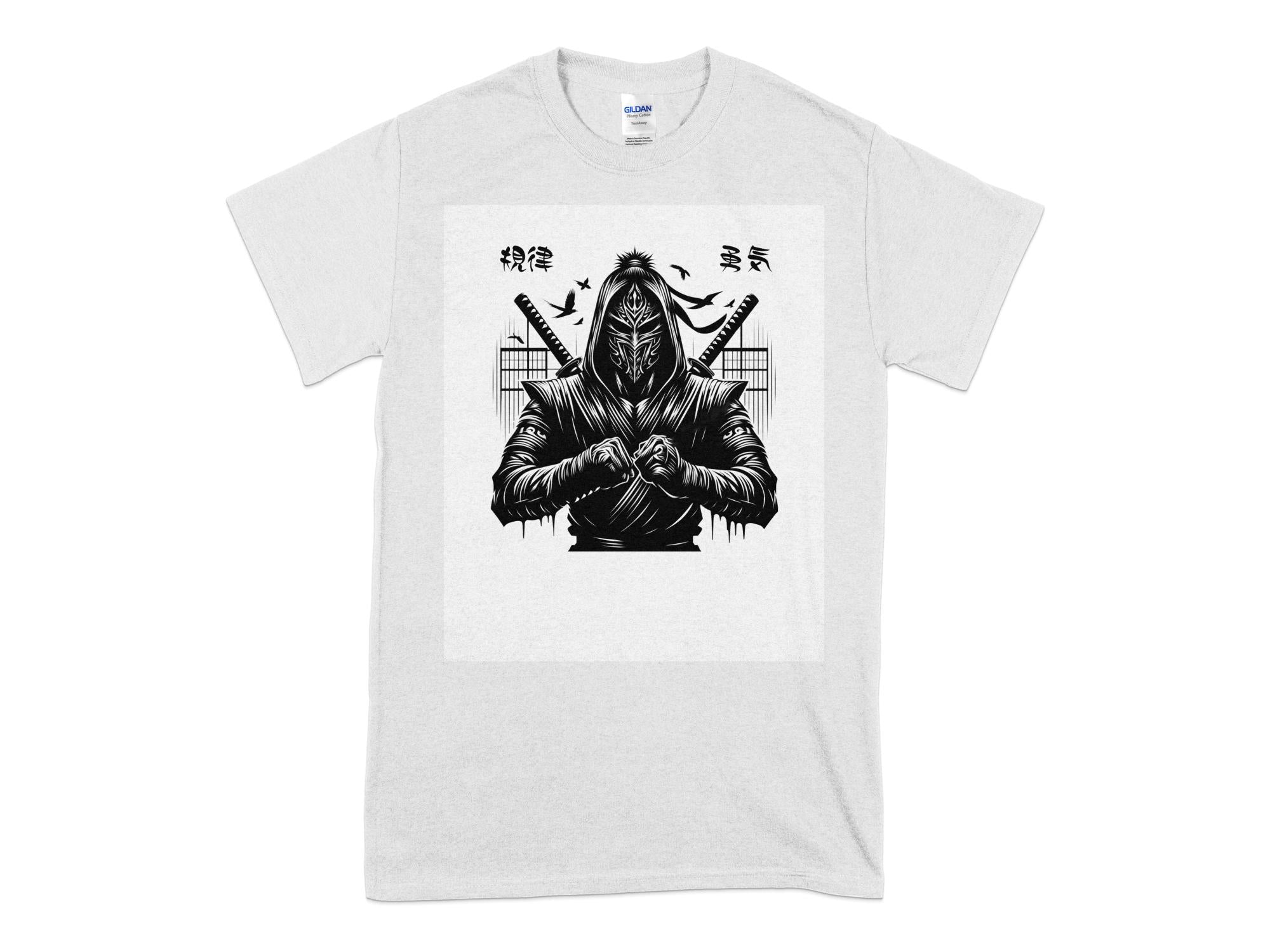 Samurai Ninja - Coloured Gildan T-Shirt Japanese Talisman Unisex Cultural Symbolic Graphic Design