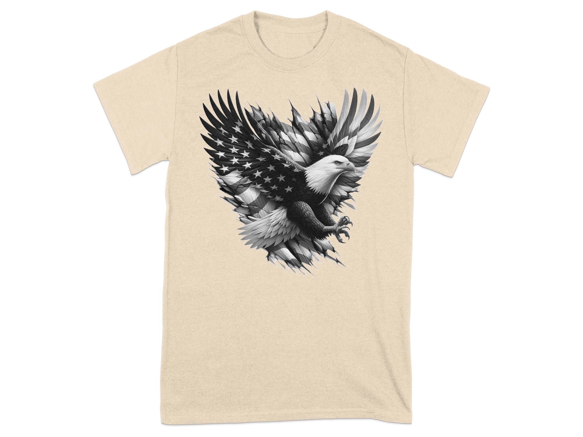 Eagle Patriot - Coloured Gildan T-Shirt Realistic Animal Talisman Unisex Tee Graphic Design