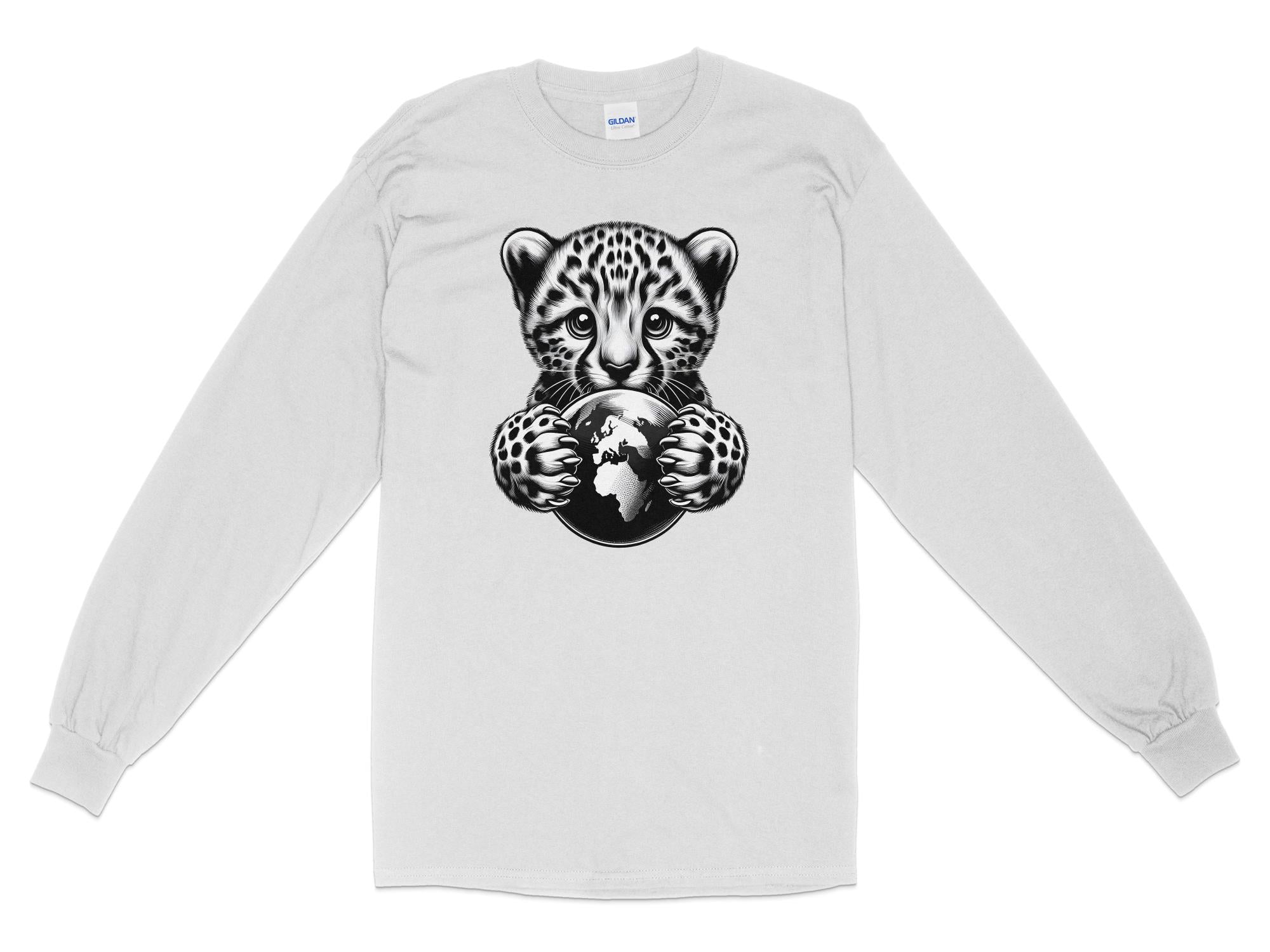 Cheetah World - Coloured Gildan Long Sleeve Realistic Animal Talisman Unisex Cute Tee Graphic Design