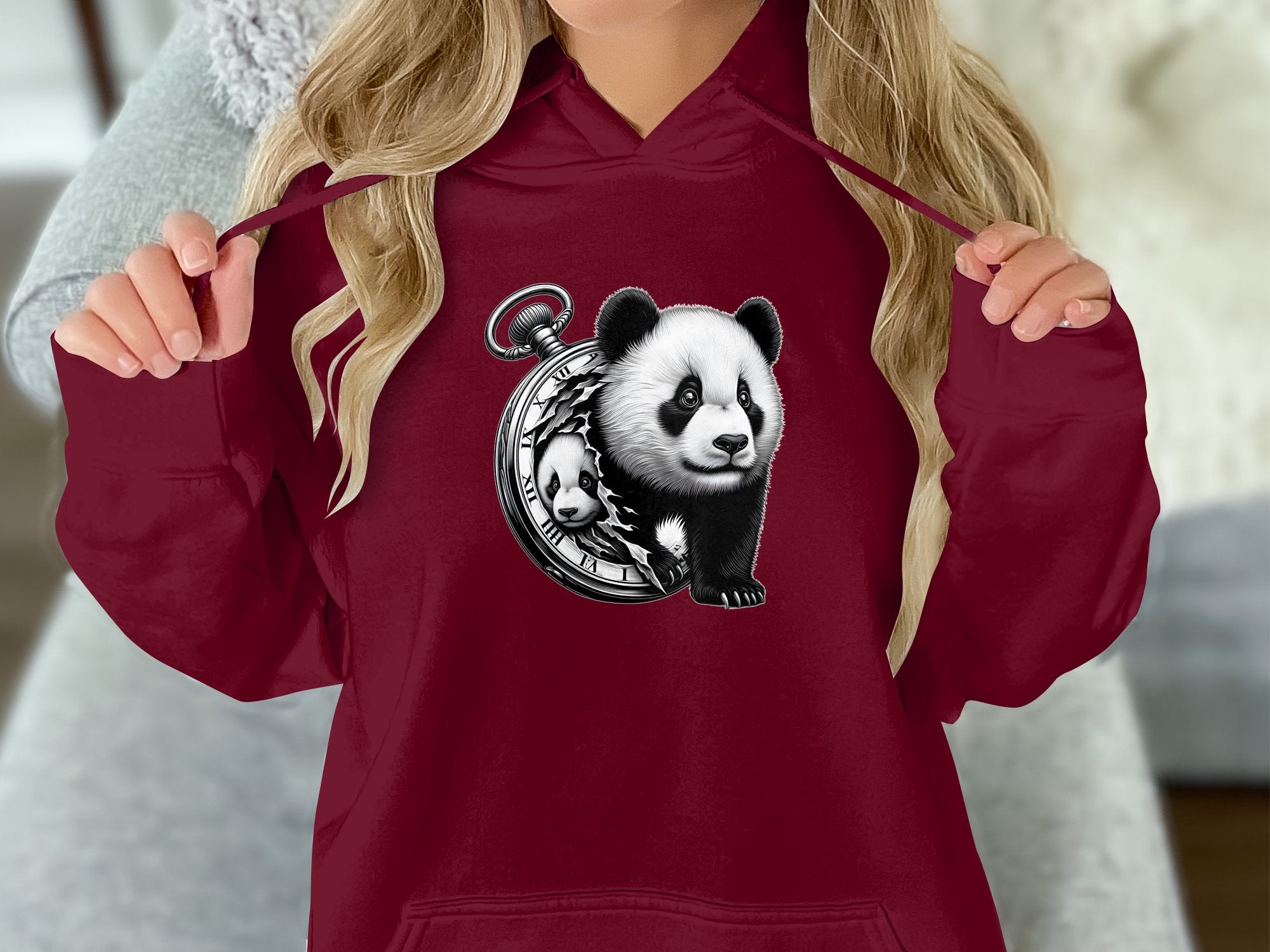 Panda - Coloured Gildan Hoodie Realistic Animal Talisman Unisex Cute Tee Graphic Design