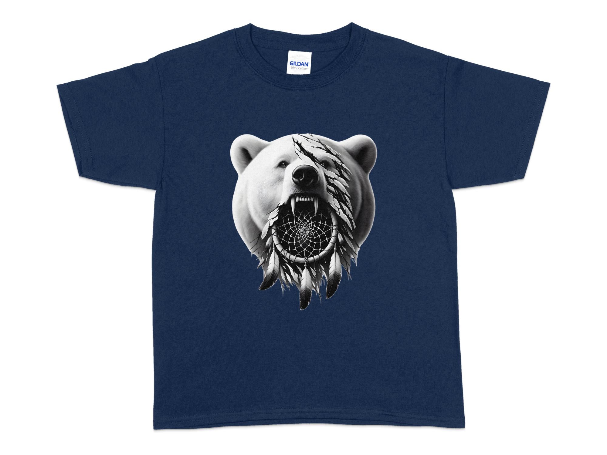 Dreamcatcher Bear - Coloured Gildan Kids T Shirt Realistic Native American Talisman Unisex Mythology Tee Graphic Design