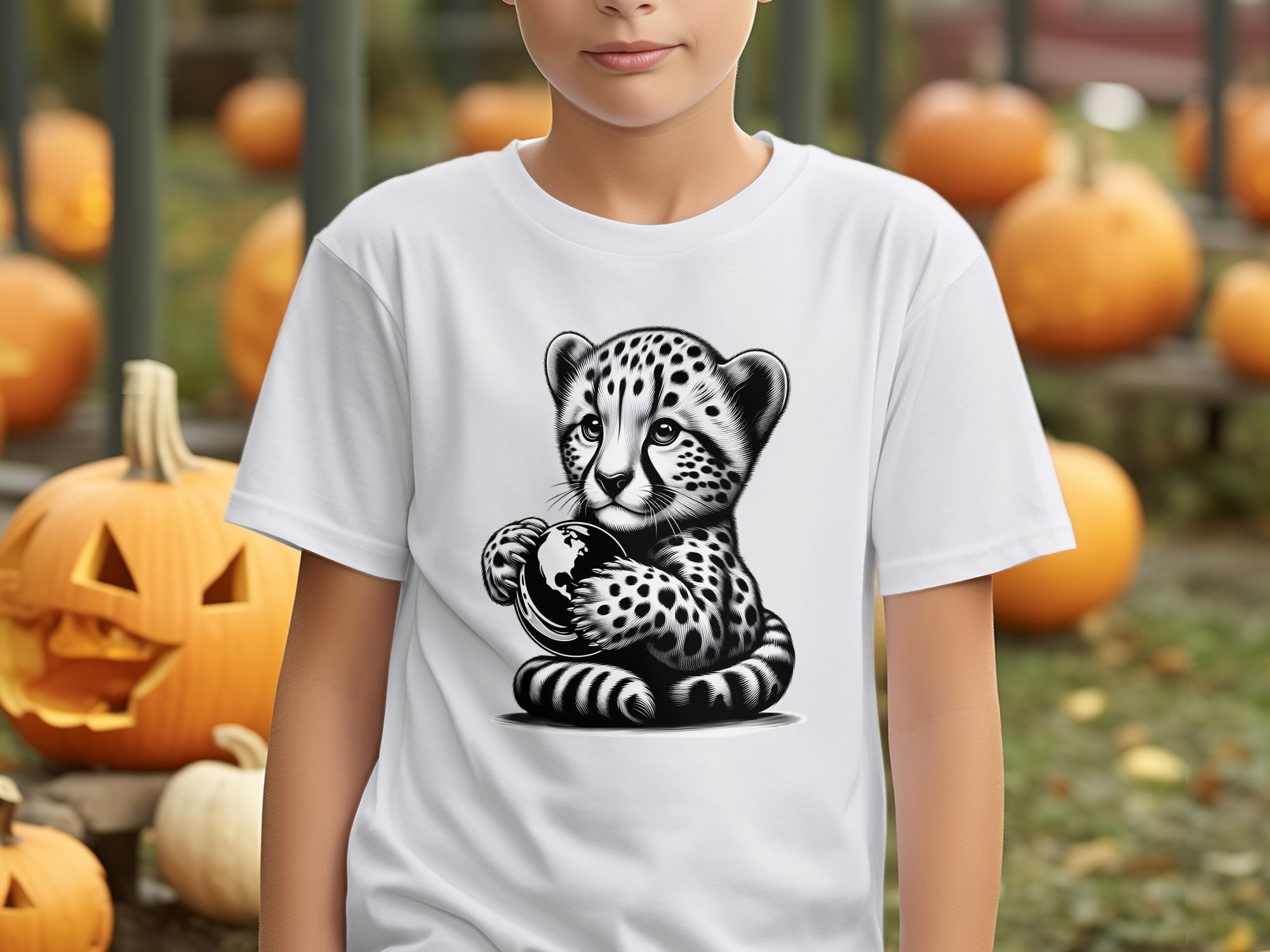 Cheetah World - Coloured Gildan Kids T-Shirt Realistic Animal Talisman Unisex Cute Tee Graphic Design