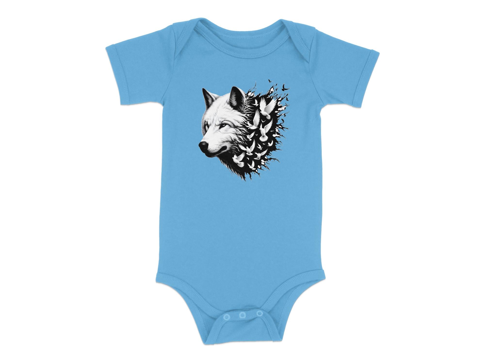 Wolf x Doves - Coloured Toddler Bodysuit Realistic Animal Talisman Unisex Tee Graphic Design