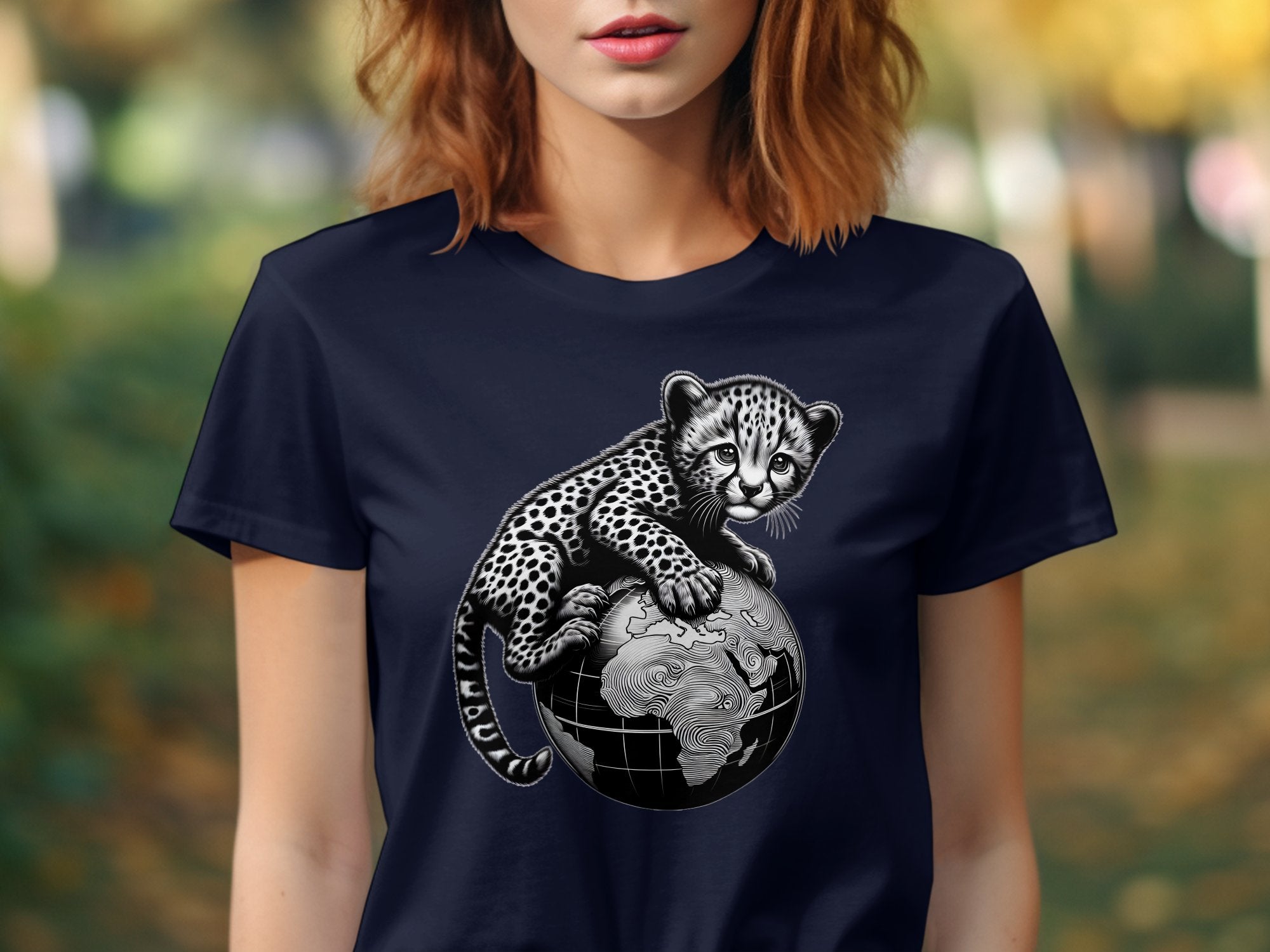 Cheetah World - Coloured Gildan T-Shirt Realistic Animal Talisman Unisex Cute Tee Graphic Design