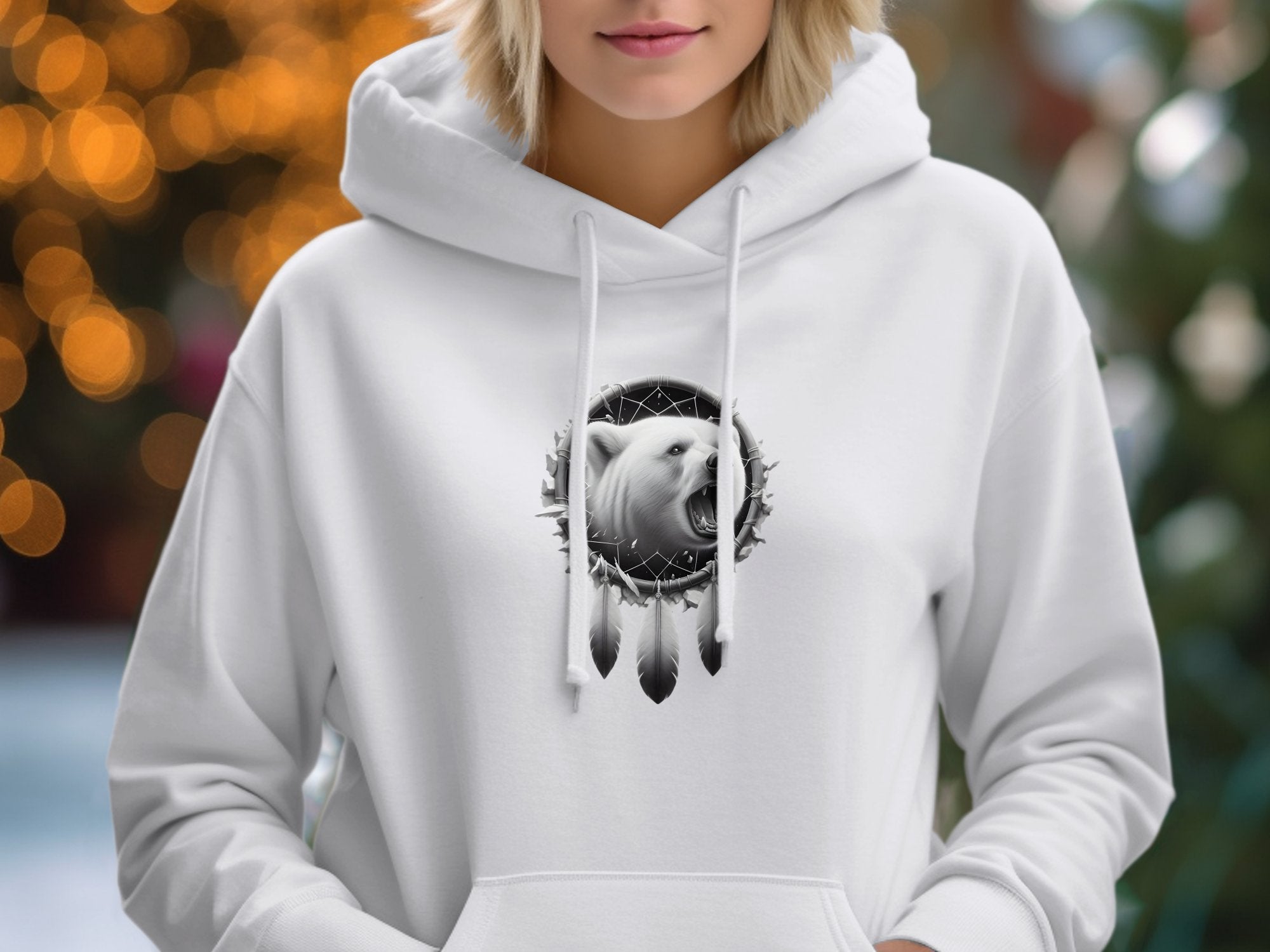 Dreamcatcher Bear - Coloured Gildan Hoodie Realistic Native American Talisman Unisex Mythology Tee Graphic Design