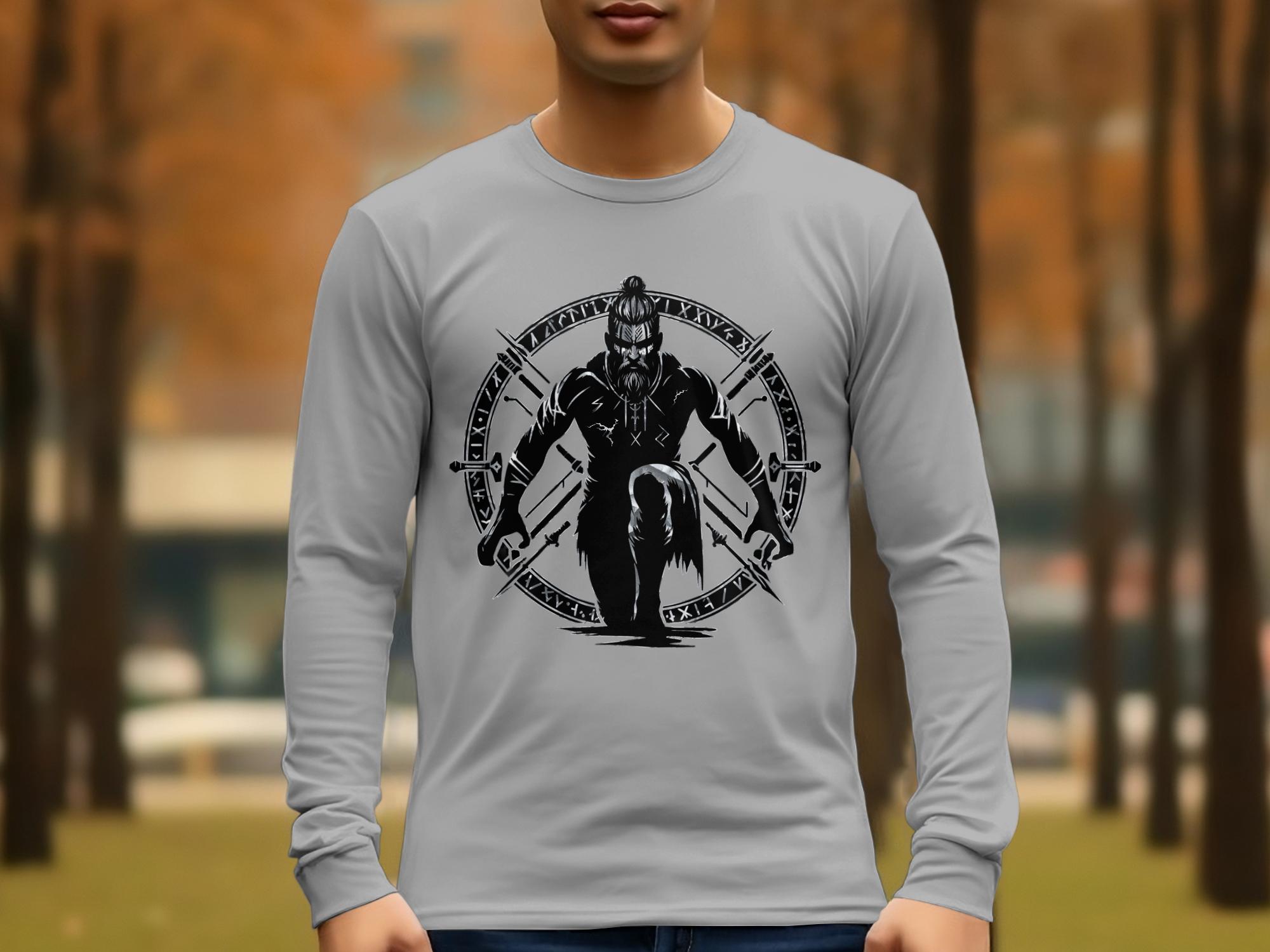 Viking Watchman - Coloured Gildan Long Sleeve Norse Talisman Men Women Unisex Valhalla Tee