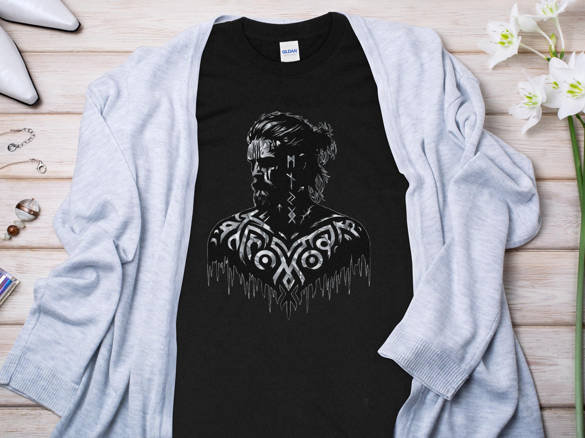 Viking Reflection - Coloured Gildan Long Sleeve  Norse Talisman Men Women Unisex Valhalla Tee