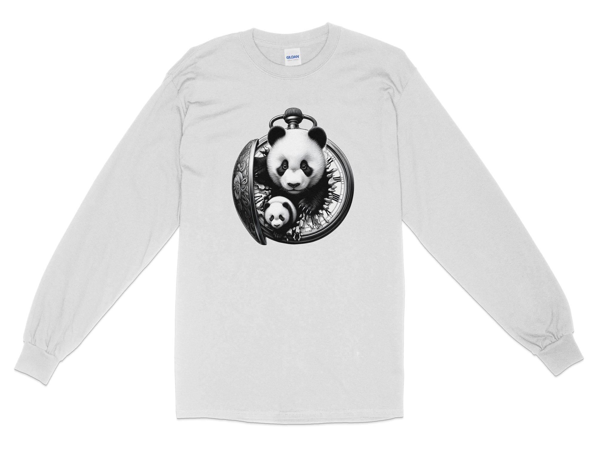 Panda - Coloured Gildan Long Sleeve Realistic Animal Talisman Unisex Cute Tee Graphic Design