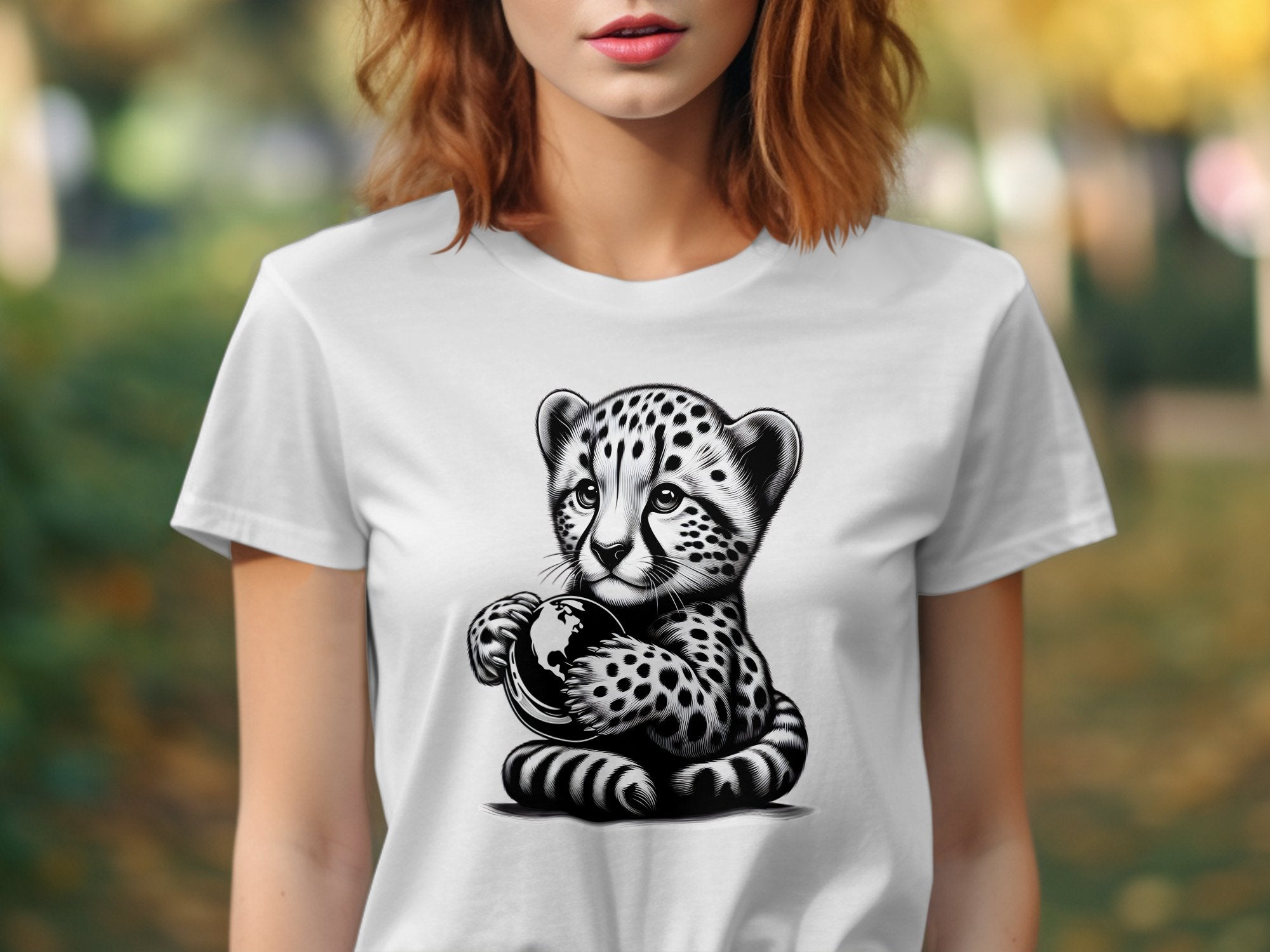 Cheetah World - Coloured Gildan T-Shirt Realistic Animal Talisman Unisex Cute Tee Graphic Design