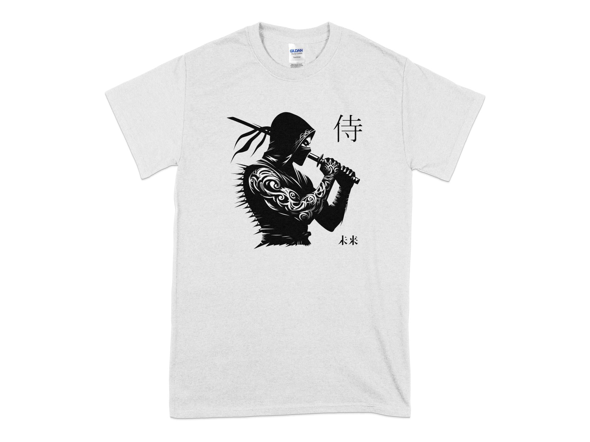 Samurai Ninja - Coloured Gildan T-Shirt Japanese Talisman Unisex Cultural Symbolic Graphic Design