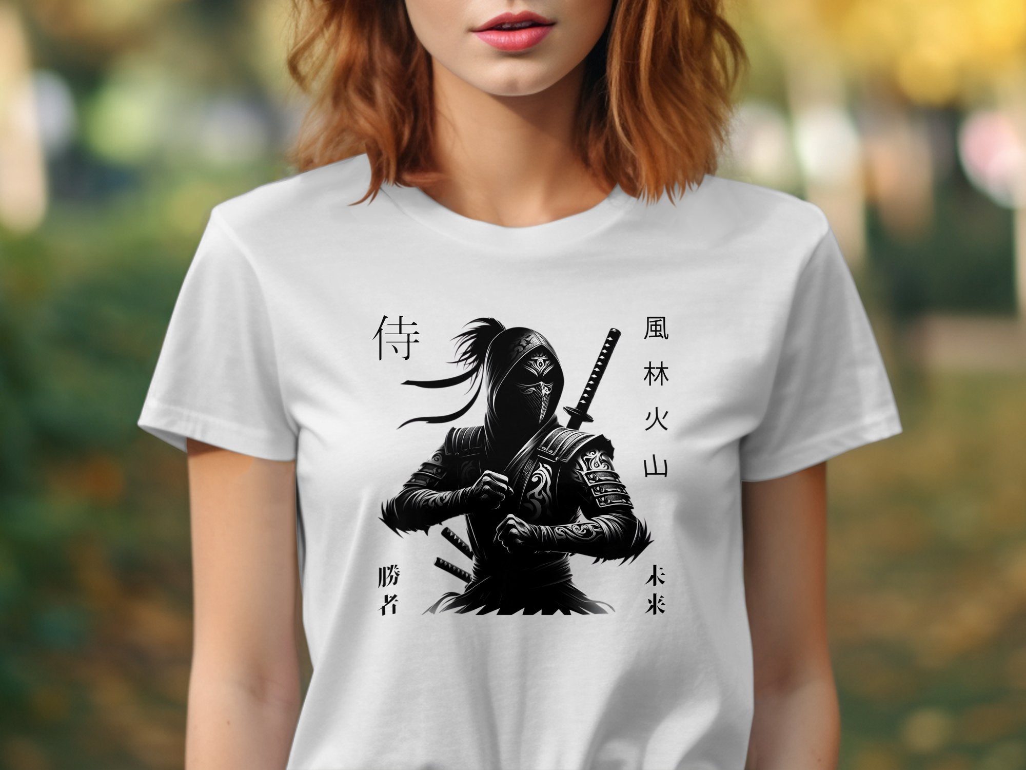 Samurai Ninja - Coloured Gildan T-Shirt Japanese Talisman Unisex Cultural Symbolic Graphic Design