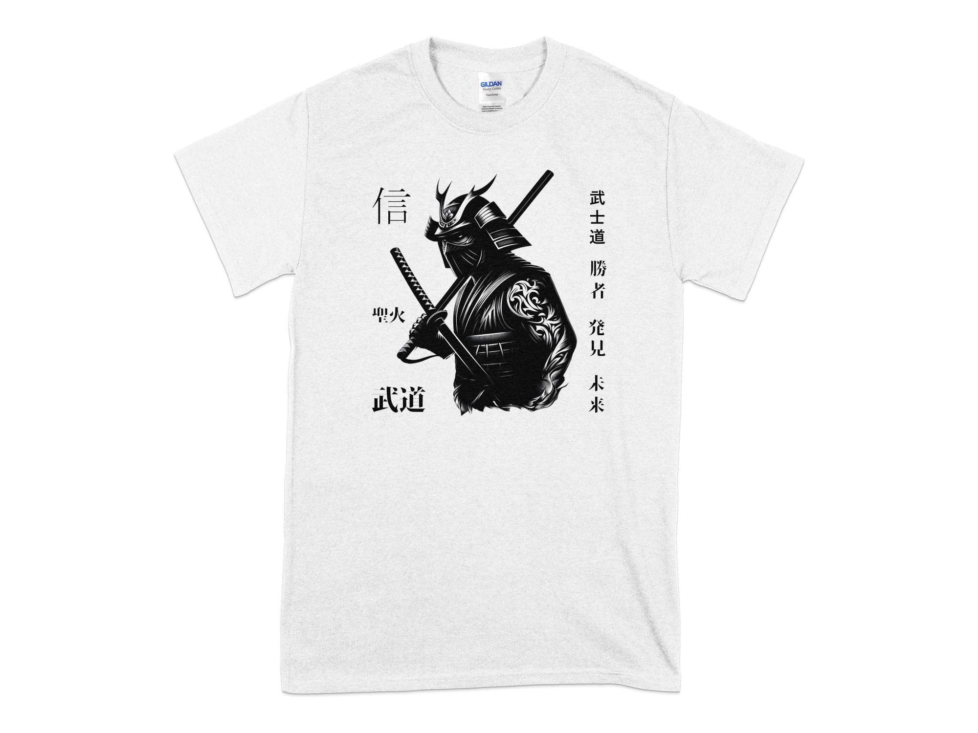 Samurai Ninja - Coloured Gildan T-Shirt Japanese Talisman Unisex Cultural Symbolic Graphic Design