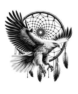 Dreamcatcher Eagle - Digital Art | PNG, JPEG & SVG | Instant Download for Apparel, Décor and Wall Art