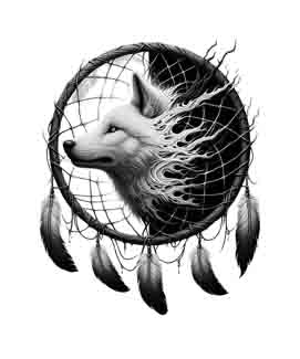 Dreamcatcher Wolf - Digital Art | PNG, JPEG & SVG | Instant Download for Apparel, Décor and Wall Art