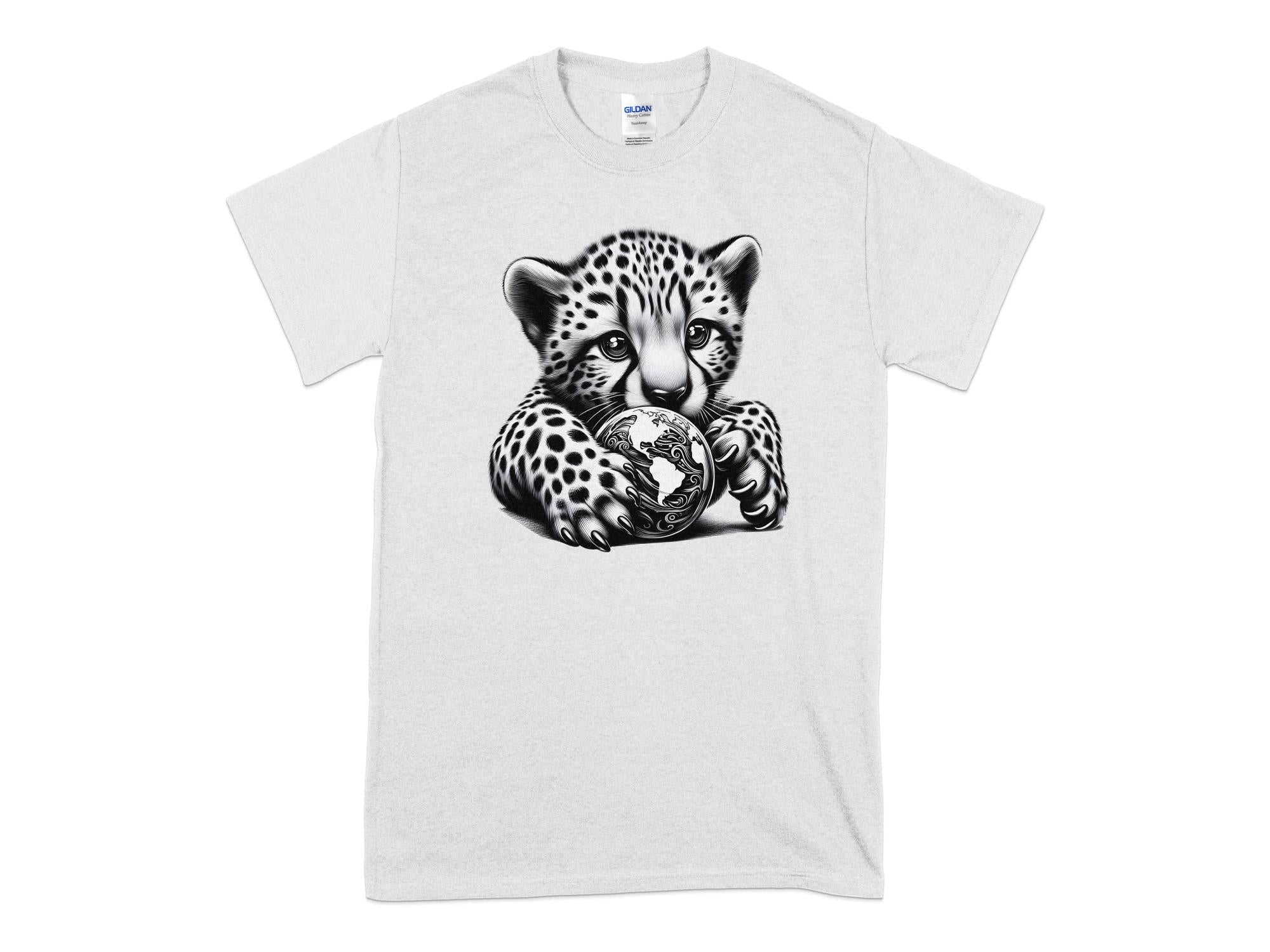 Cheetah World - Coloured Gildan T-Shirt Realistic Animal Talisman Unisex Cute Tee Graphic Design