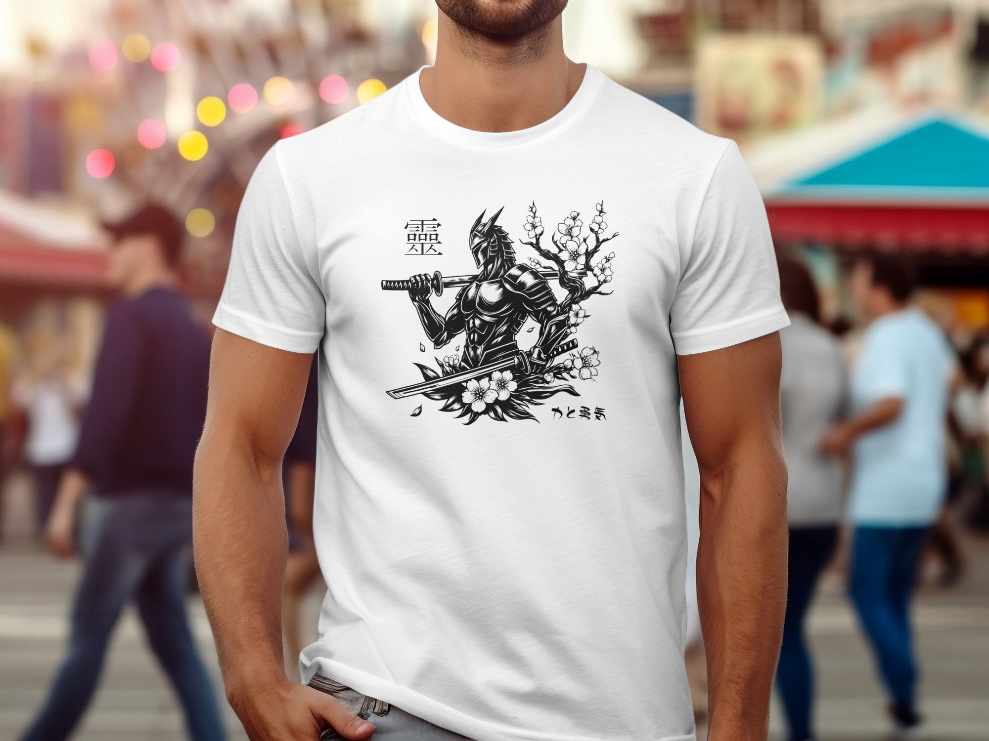 Samurai Ninja - Coloured Gildan T-Shirt Japanese Talisman Unisex Cultural Symbolic Graphic Design