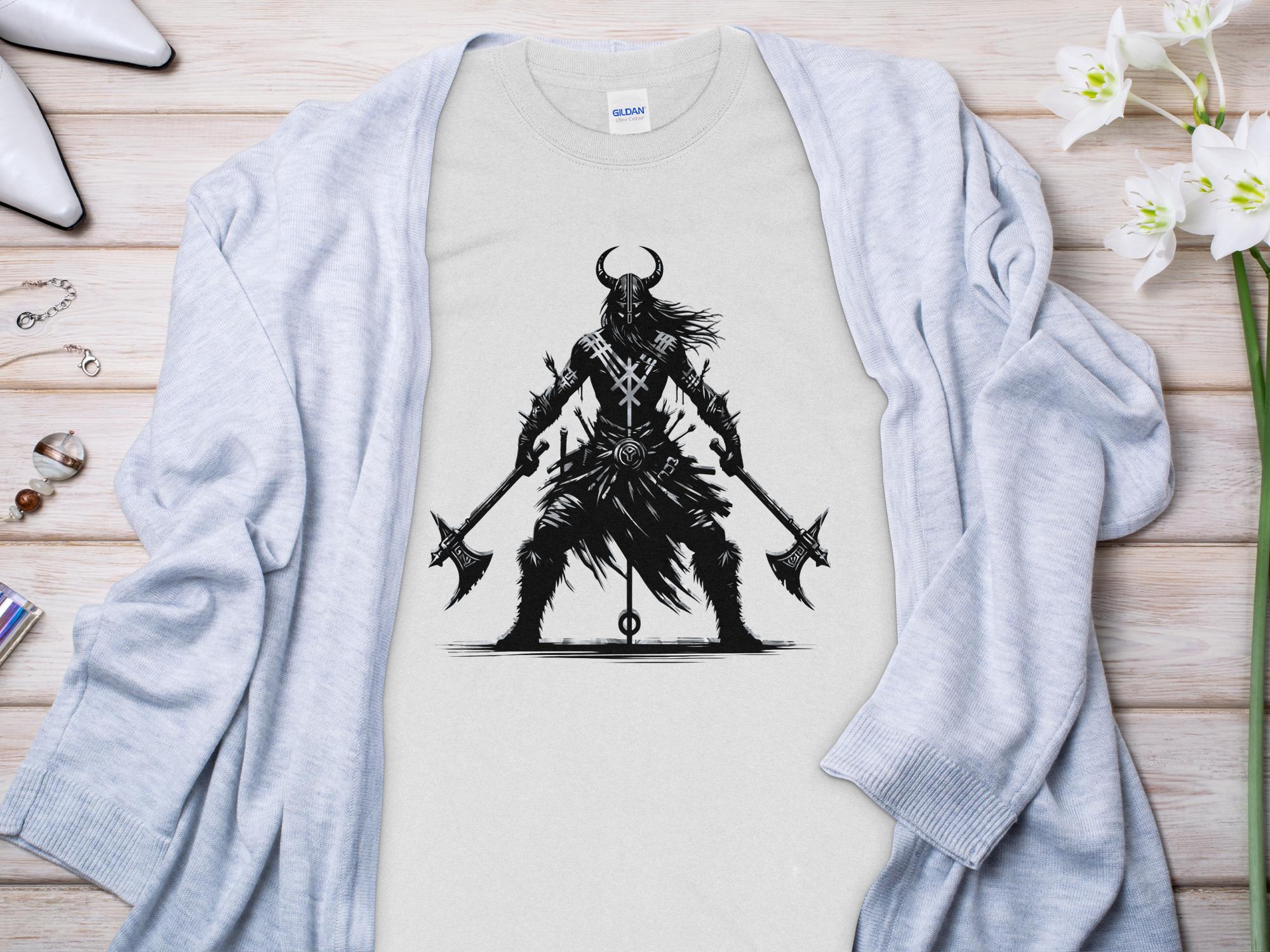 Viking Indomitable - Coloured Gildan Long Sleeve Norse Talisman Men Women Unisex Valhalla Tee