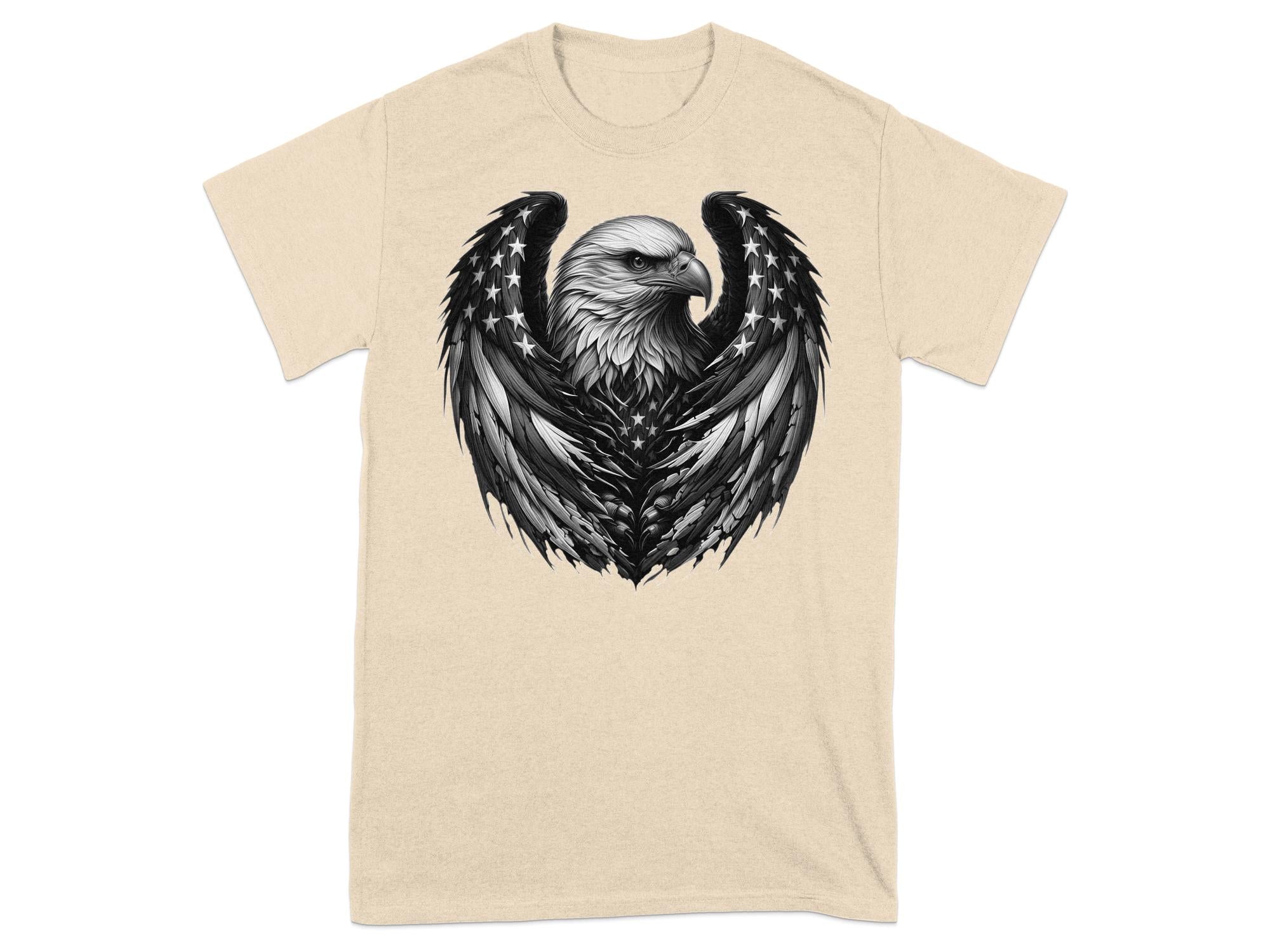 Eagle Patriot - Coloured Gildan T-Shirt Realistic Animal Talisman Unisex Tee Graphic Design