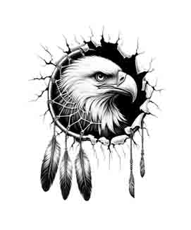 Dreamcatcher Eagle - Digital Art | PNG, JPEG & SVG | Instant Download for Apparel, Décor and Wall Art