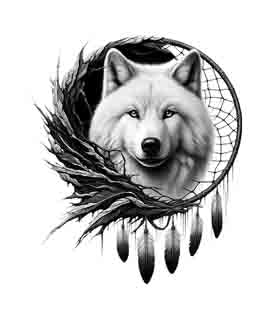 Dreamcatcher Wolf - Digital Art | PNG, JPEG & SVG | Instant Download for Apparel, Décor and Wall Art