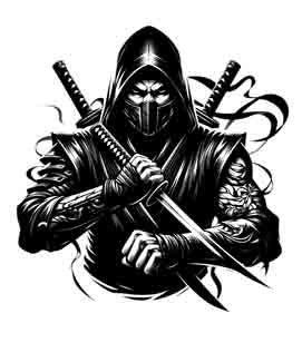 Samurai Ninja - Digital Art | PNG, JPEG & SVG | Instant Download for Apparel, Décor and Wall Art