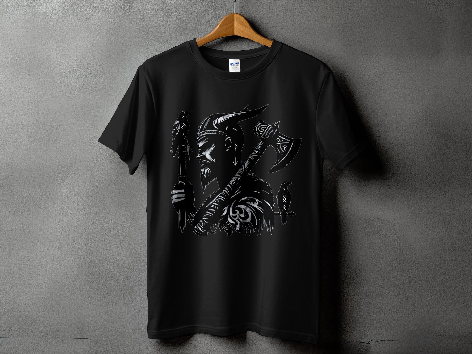 Viking Odin - Coloured Gildan T Shirt Norse Talisman Men Women Unisex Valhalla Tee