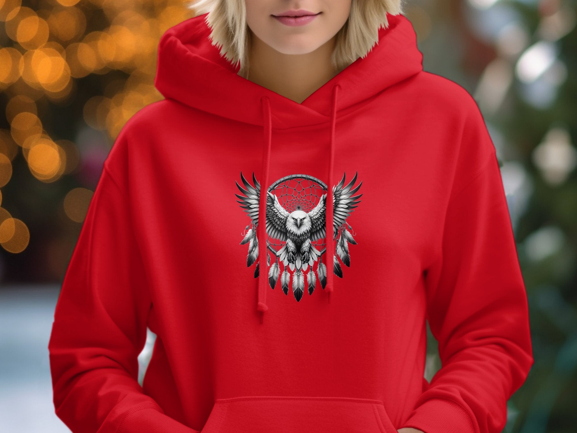 Dreamcatcher Eagle - Coloured Gildan Hoodie Realistic Native American Talisman Unisex Mythology Tee Graphic Design