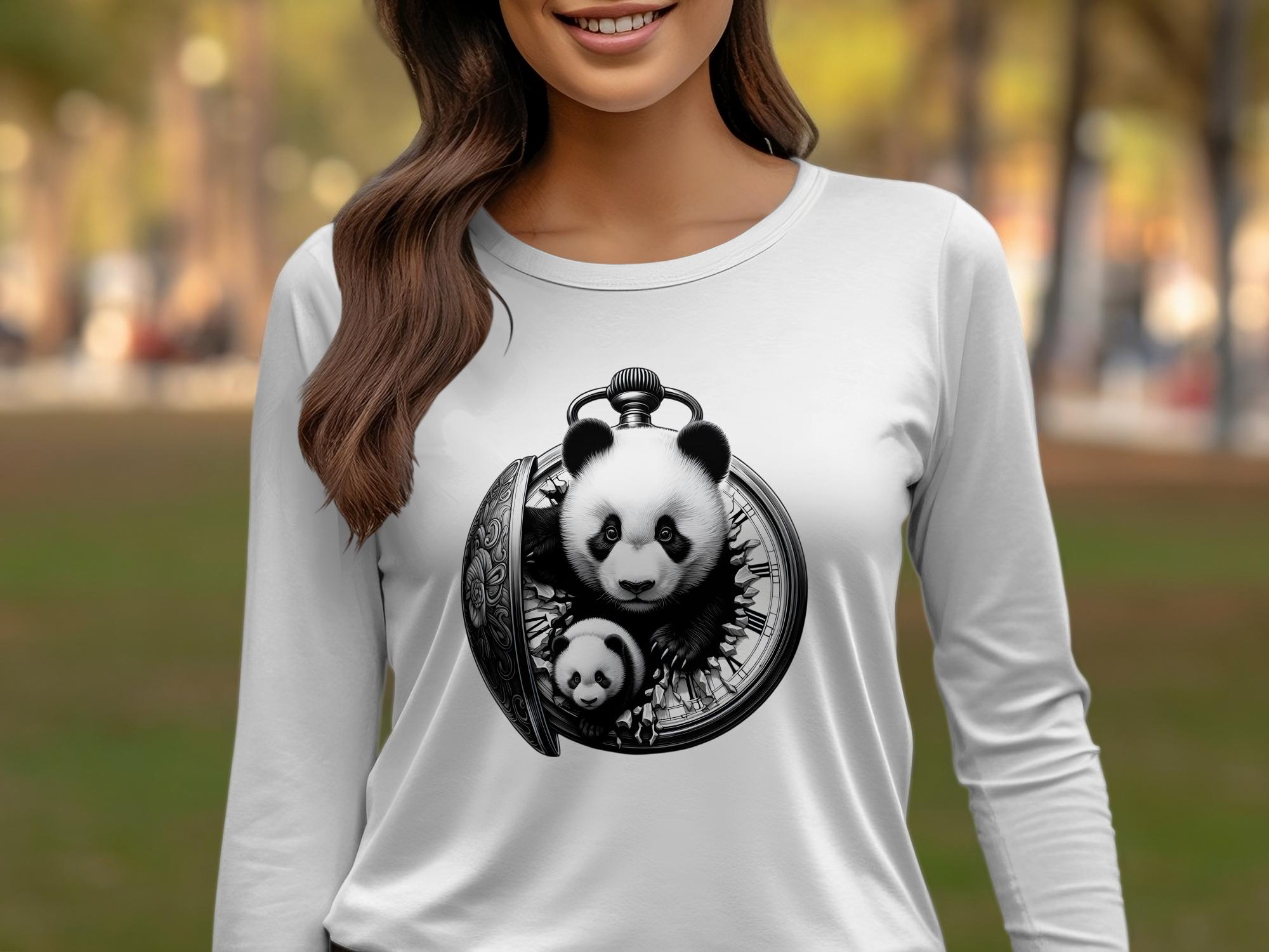 Panda - Coloured Gildan Long Sleeve Realistic Animal Talisman Unisex Cute Tee Graphic Design