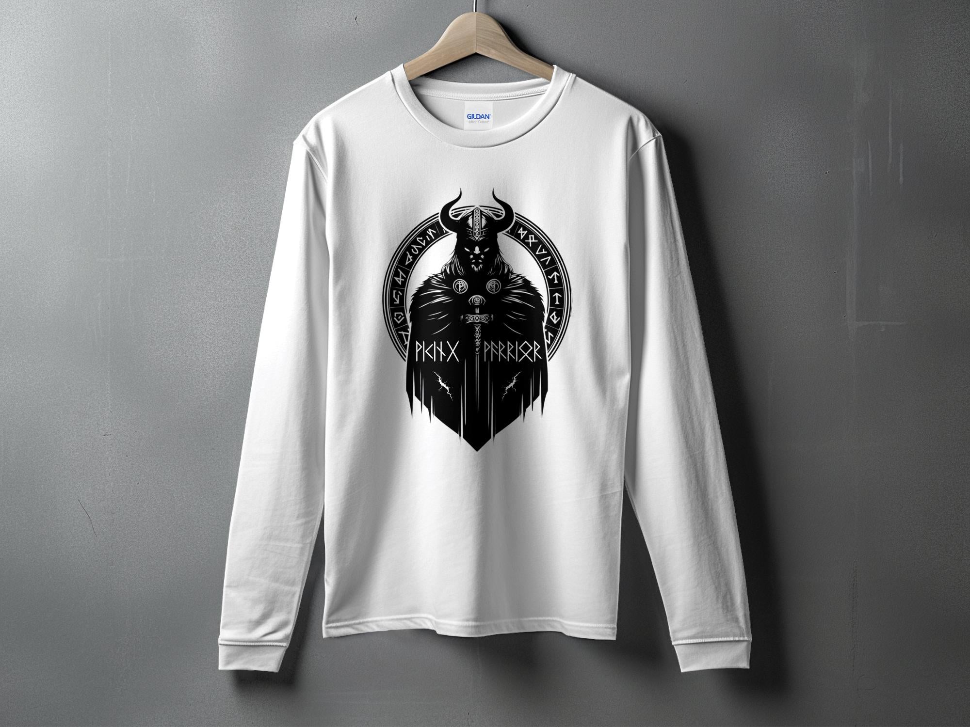 Viking Seer - Coloured Gildan Long Sleeve Shirt  Norse Talisman Men Women Unisex Valhalla Tee